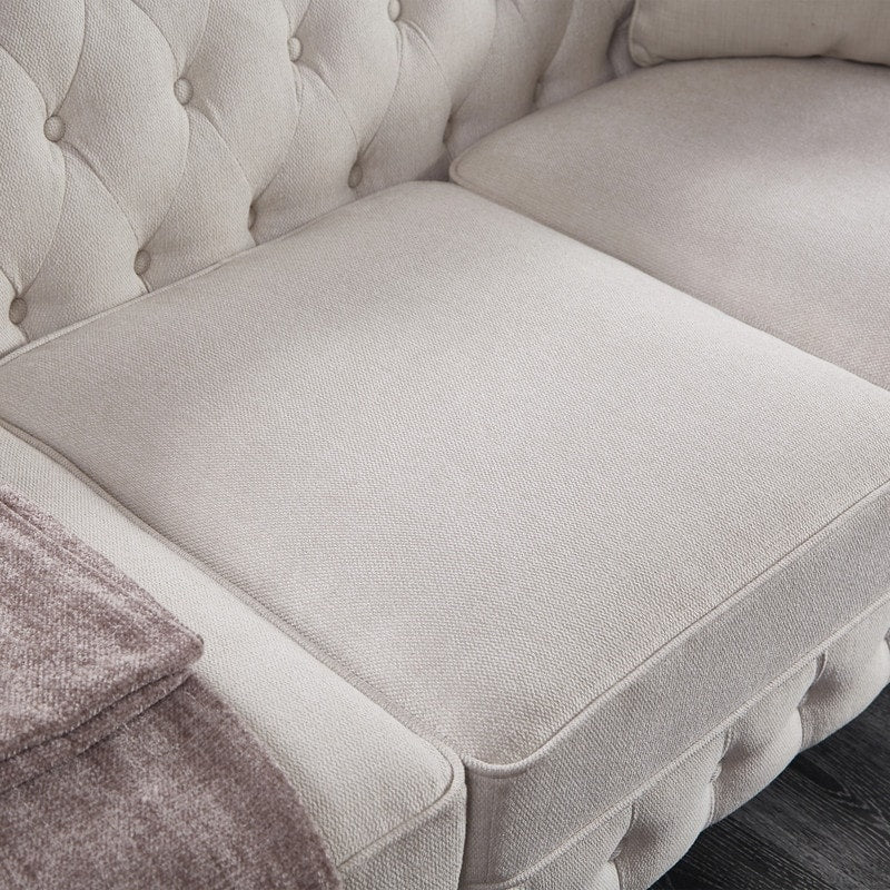 Chesterfield Sofa in Linen Fabric