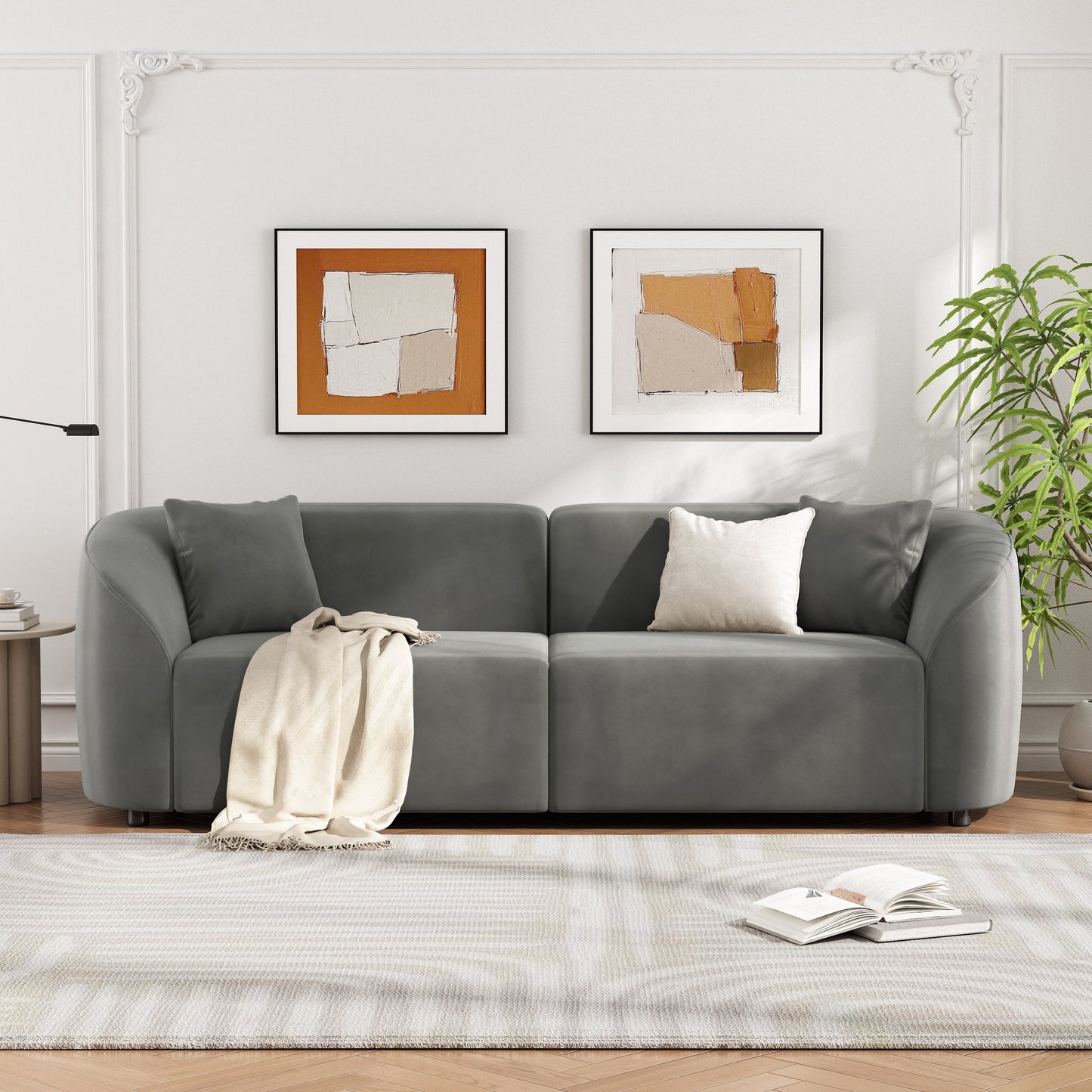 Christopher Knight Home - Allegra Sculptural 87â?Curved Sofa