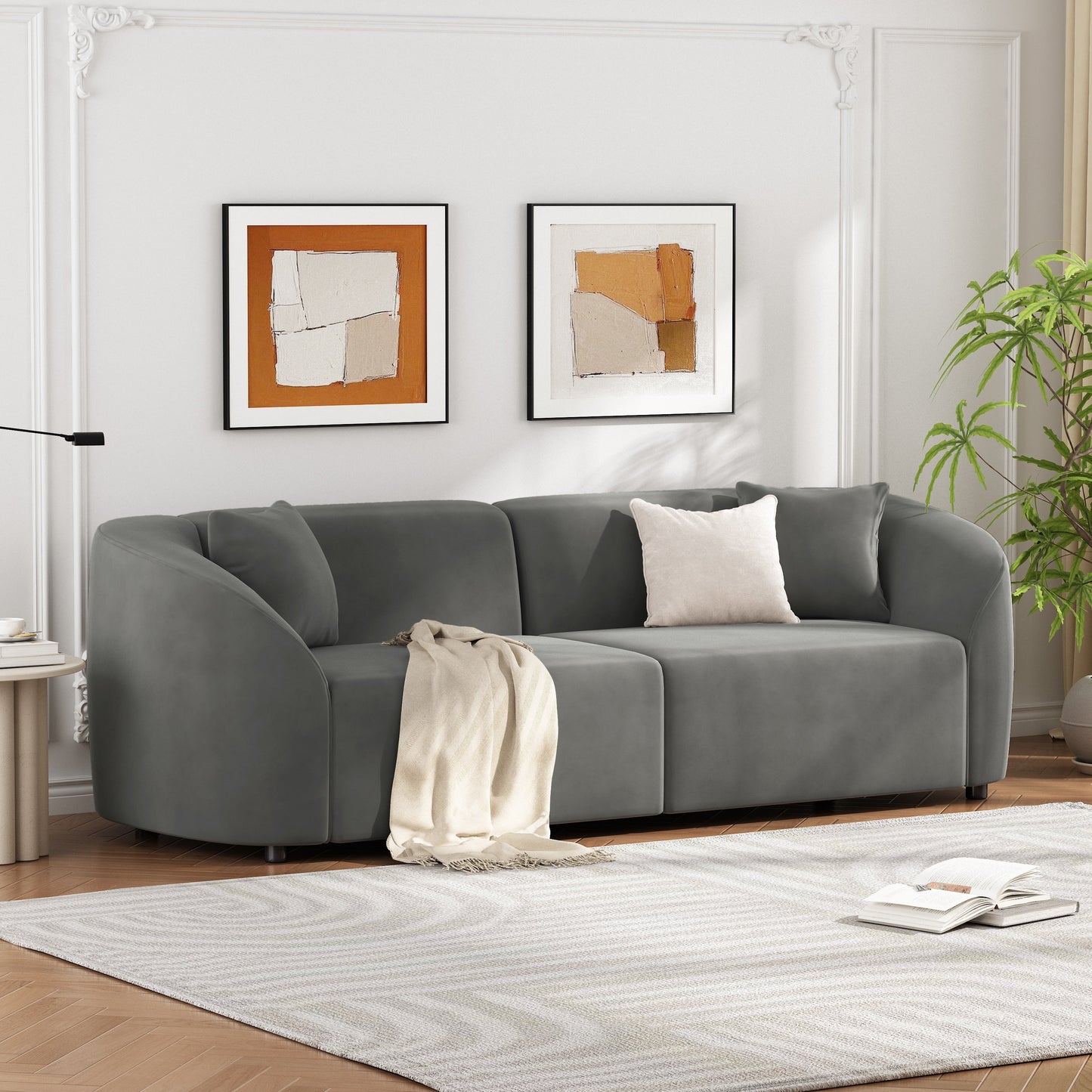 Christopher Knight Home - Allegra Sculptural 87â?Curved Sofa