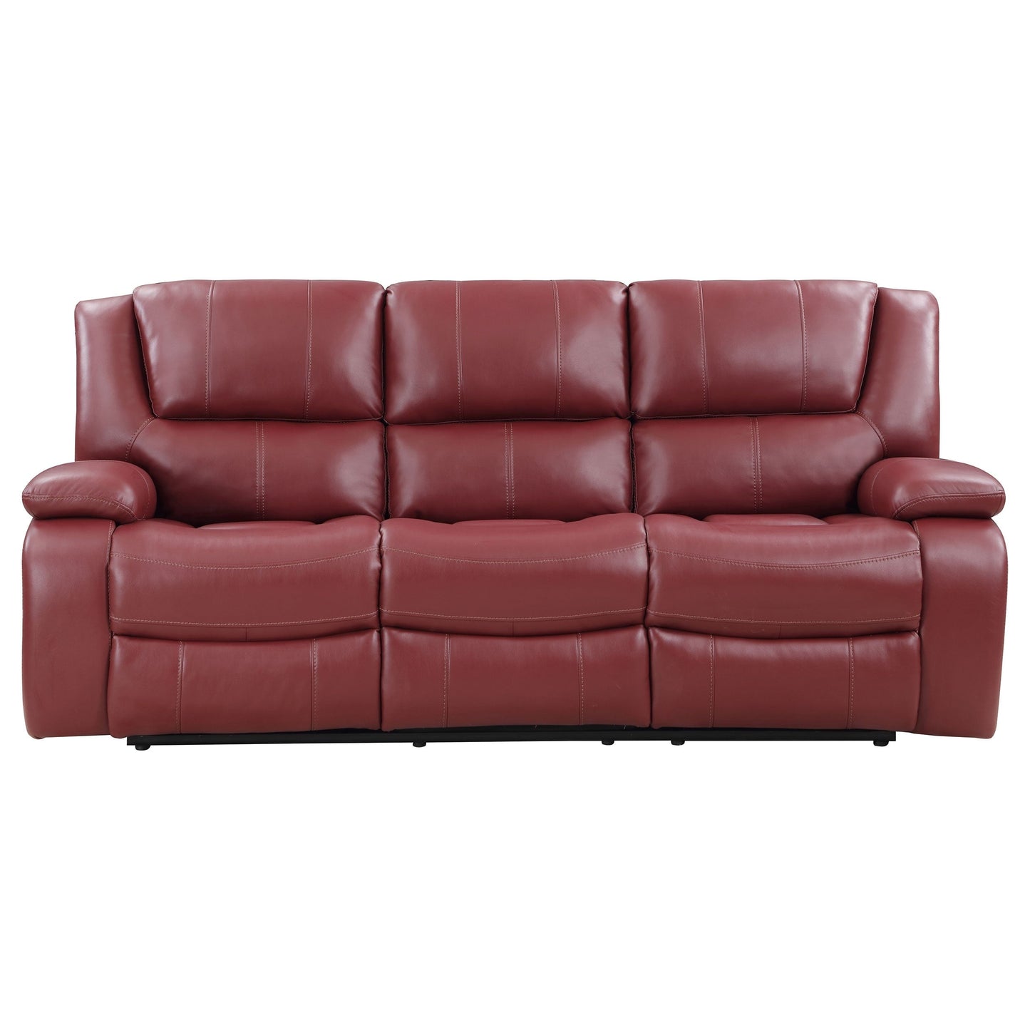 Camila Transitional Leatherette Upholstered Motion Reclining Sofa