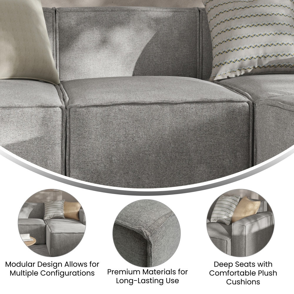 Contemporary Modular Sectional Sofa Armless Middle Chair - 36.75D x 28.25W x 28H