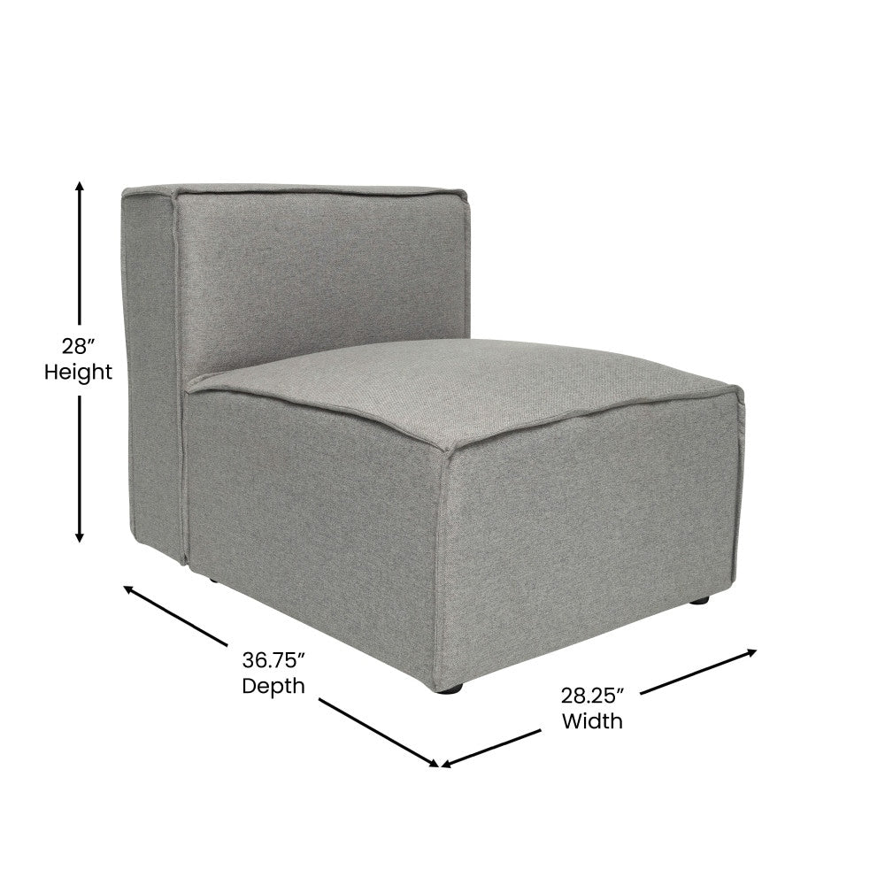 Contemporary Modular Sectional Sofa Armless Middle Chair - 36.75D x 28.25W x 28H