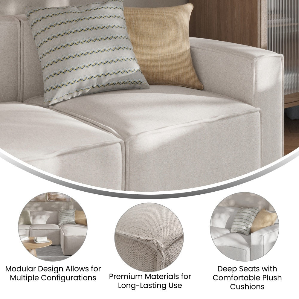 Contemporary Modular Sectional Sofa Right Side Chair with Armrest