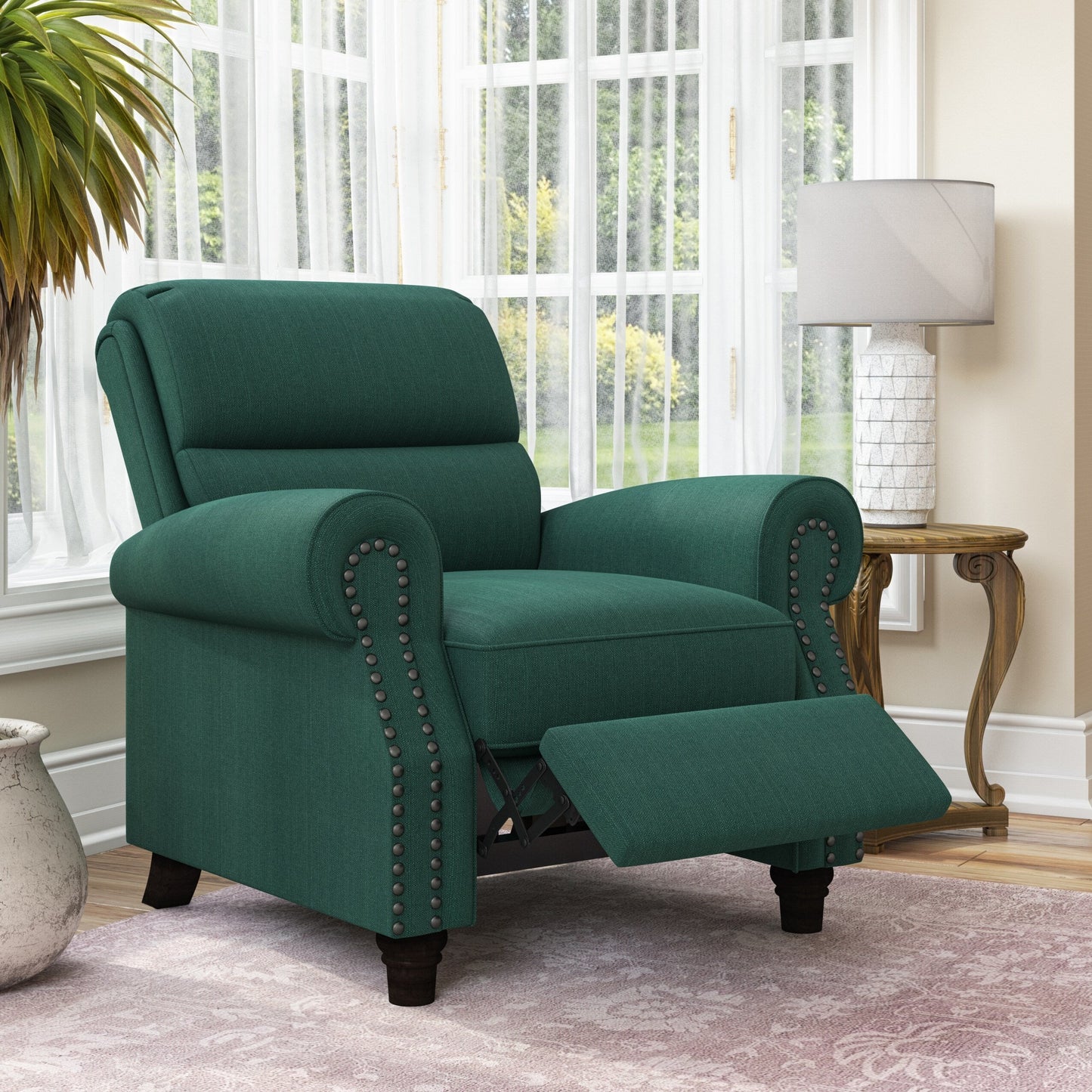 Copper Grove Jessie Linen Push-back Recliner Chair