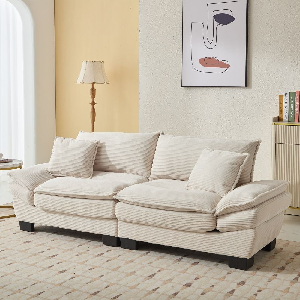 Corduroy Upholstered Deep Seat Sofa
