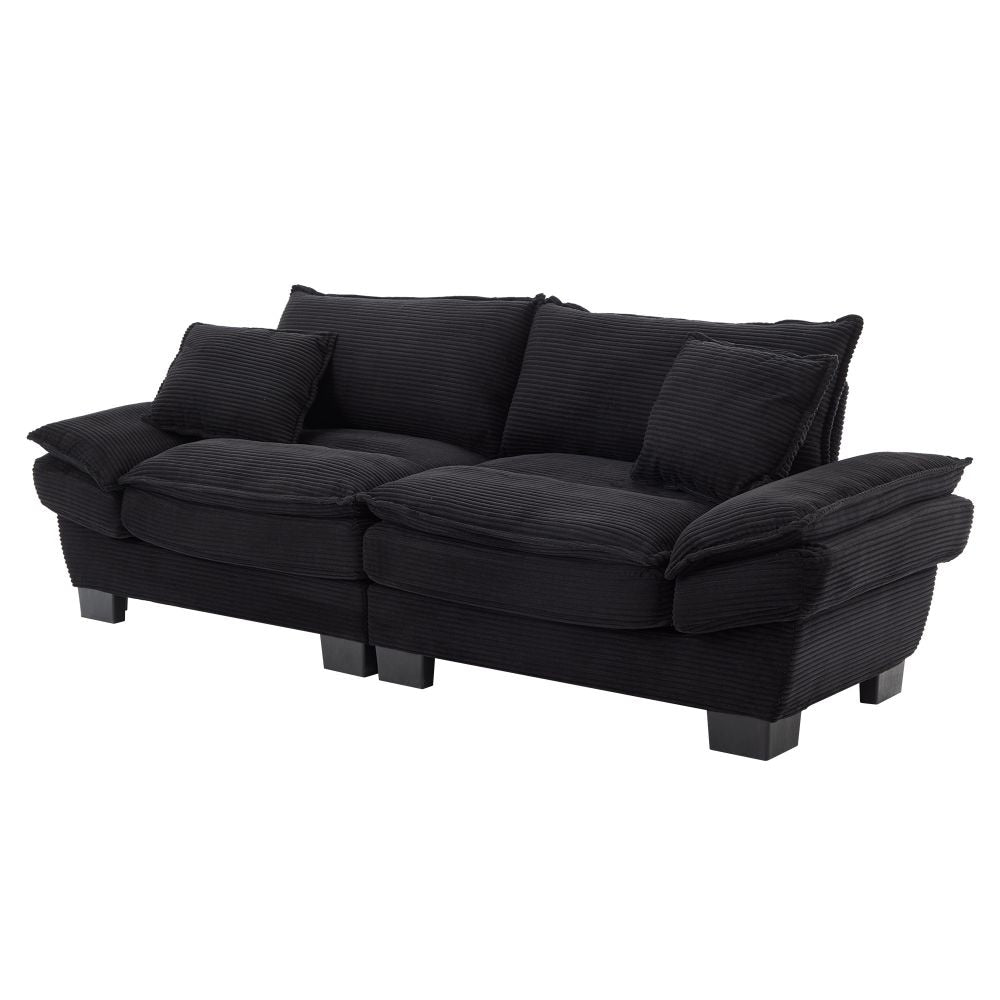 Corduroy Upholstered Deep Seat Sofa