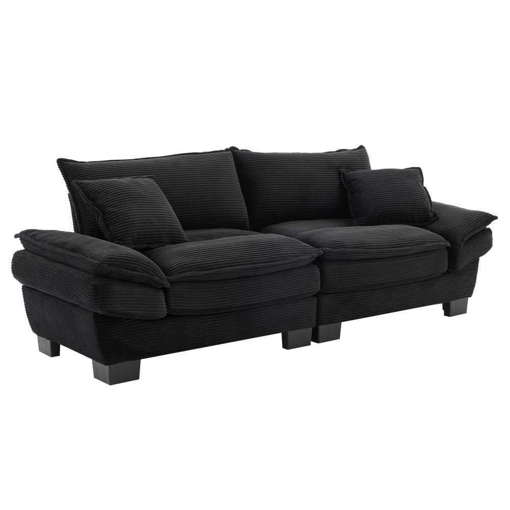 Corduroy Upholstered Deep Seat Sofa
