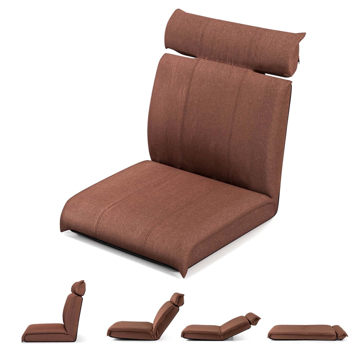 Costway Folding Floor Chair with 14-Poistion Adjustable Backrest - See Details