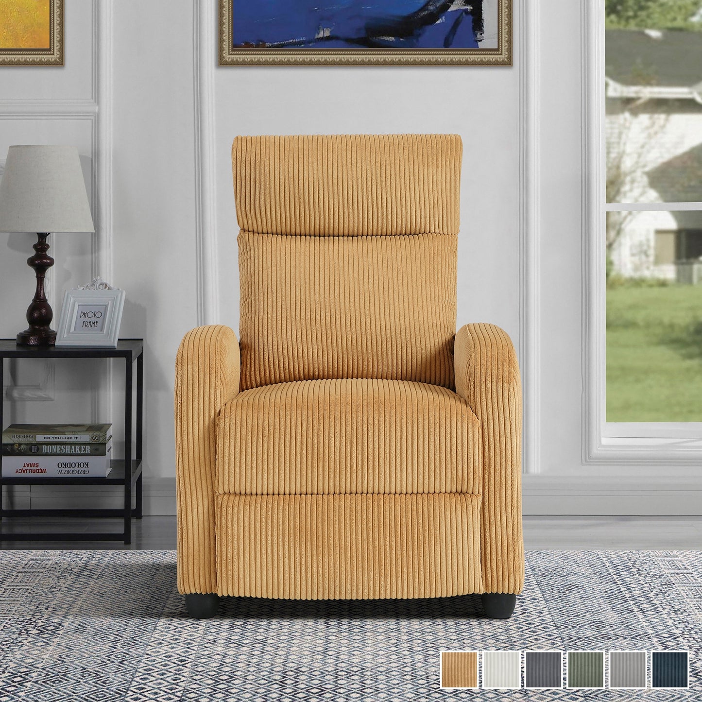 Covelo Corduroy Push Back Reclining Chair