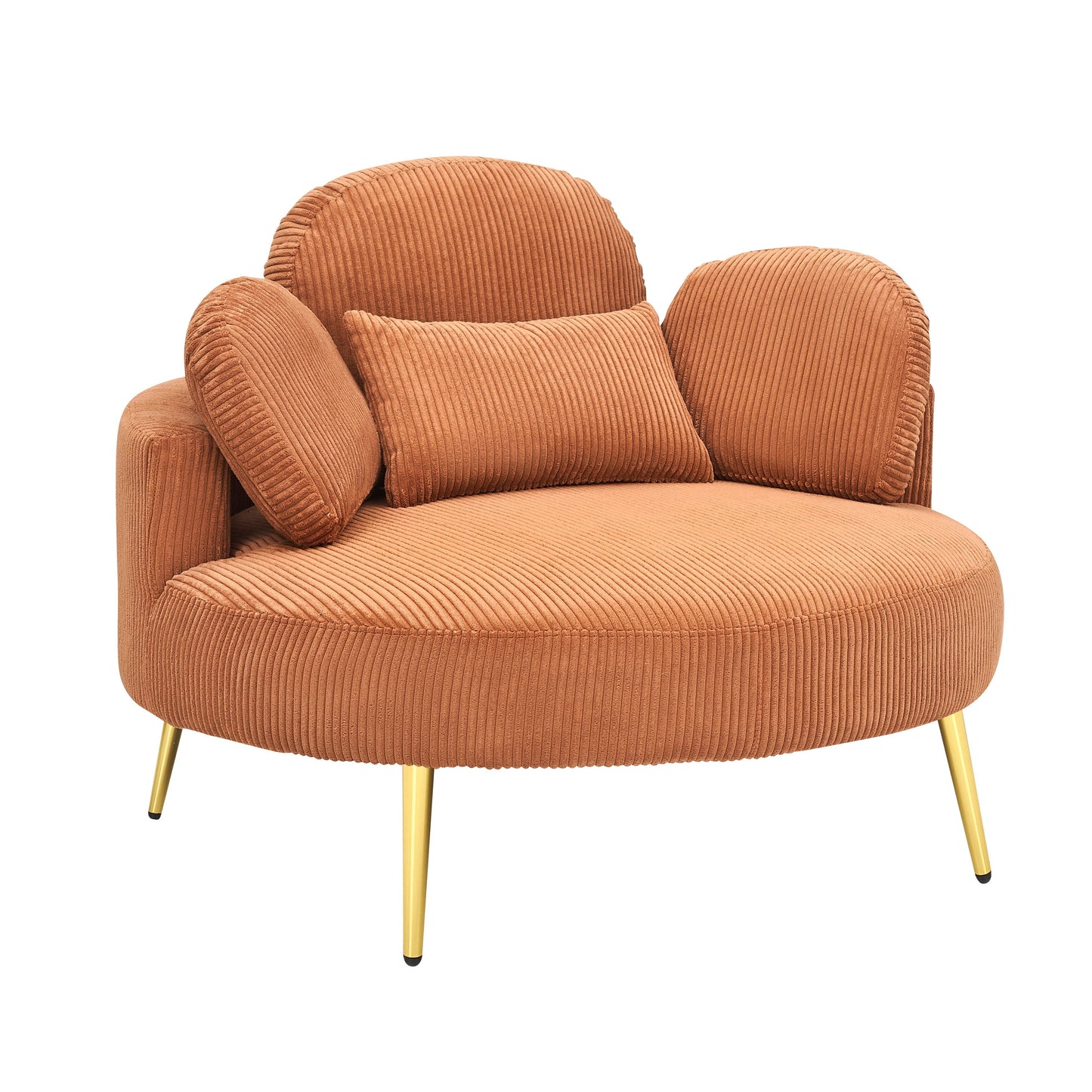 Cozy 43 Single Sofa Chair with 3 Pillows - Comfortable Corduroy Fabric for Meeting Room and Home Use