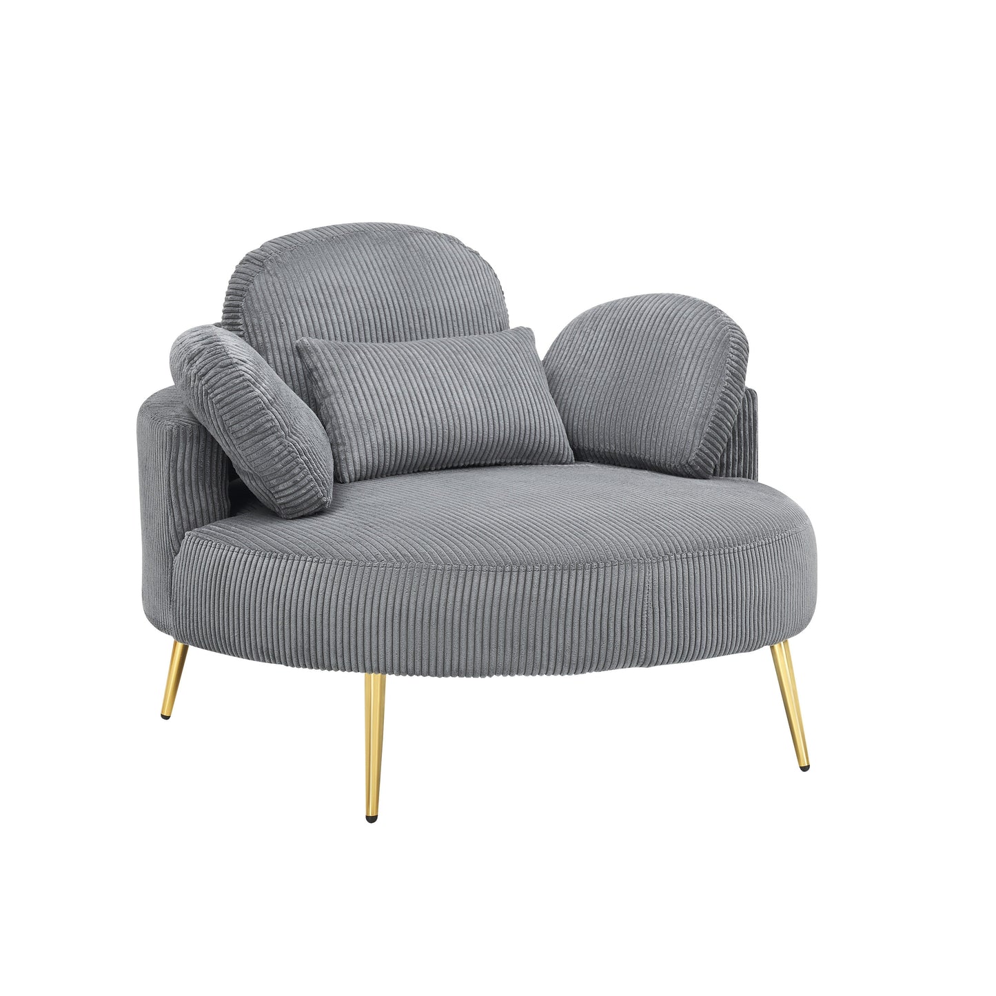 Cozy 43 Single Sofa Chair with 3 Pillows - Comfortable Corduroy Fabric for Meeting Room and Home Use