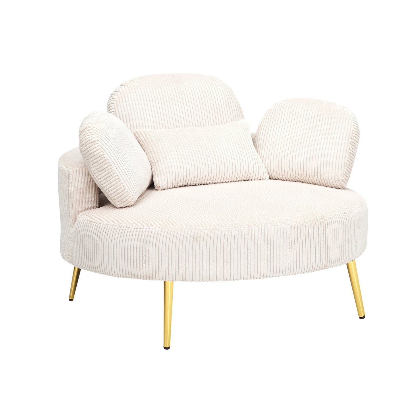 Cozy 43 Single Sofa Chair with 3 Pillows - Comfortable Corduroy Fabric for Meeting Room and Home Use