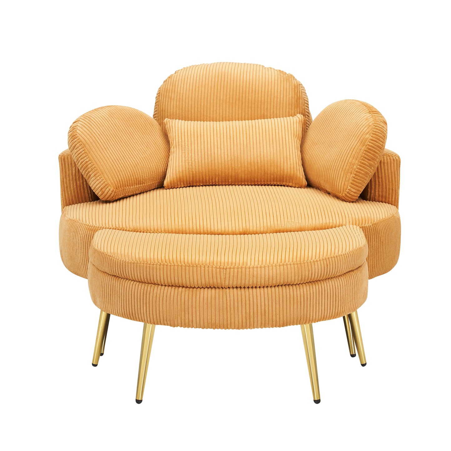 Cozy 43 Single Sofa Chair with 3 Pillows - Comfortable Corduroy Fabric for Meeting Room and Home Use