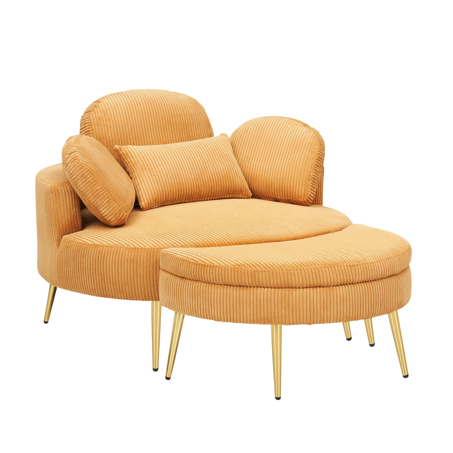Cozy 43 Single Sofa Chair with 3 Pillows - Comfortable Corduroy Fabric for Meeting Room and Home Use