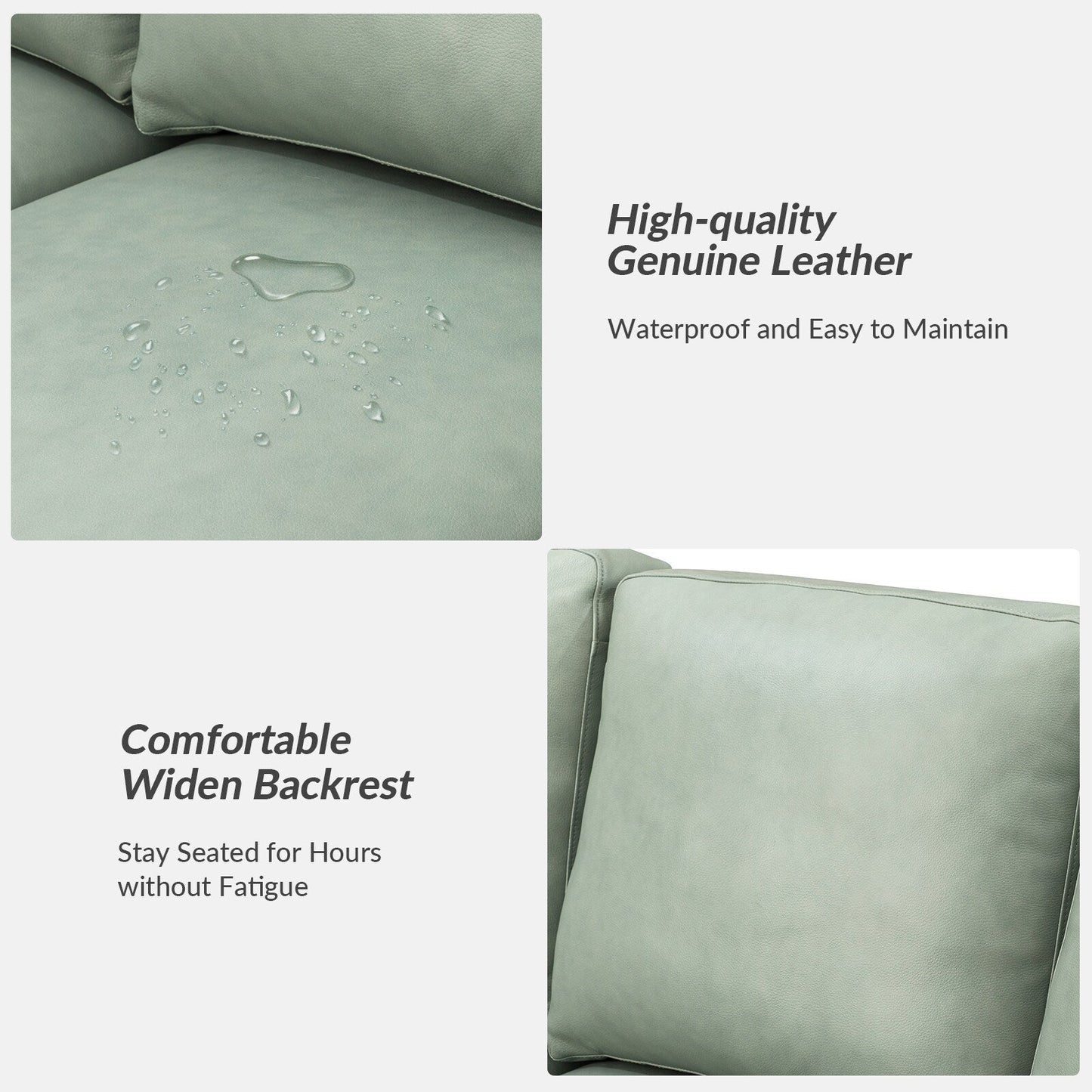 Ernando 83.46 Wide Genuine Leather Sofa with Squared Arms and Pillows