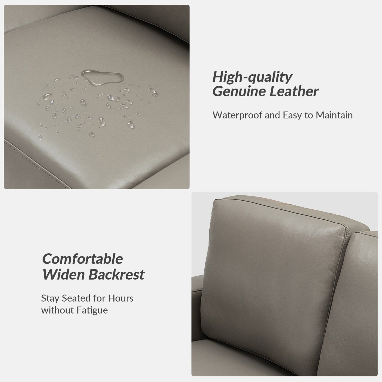 Ernando 83.46 Wide Genuine Leather Sofa with Squared Arms and Pillows