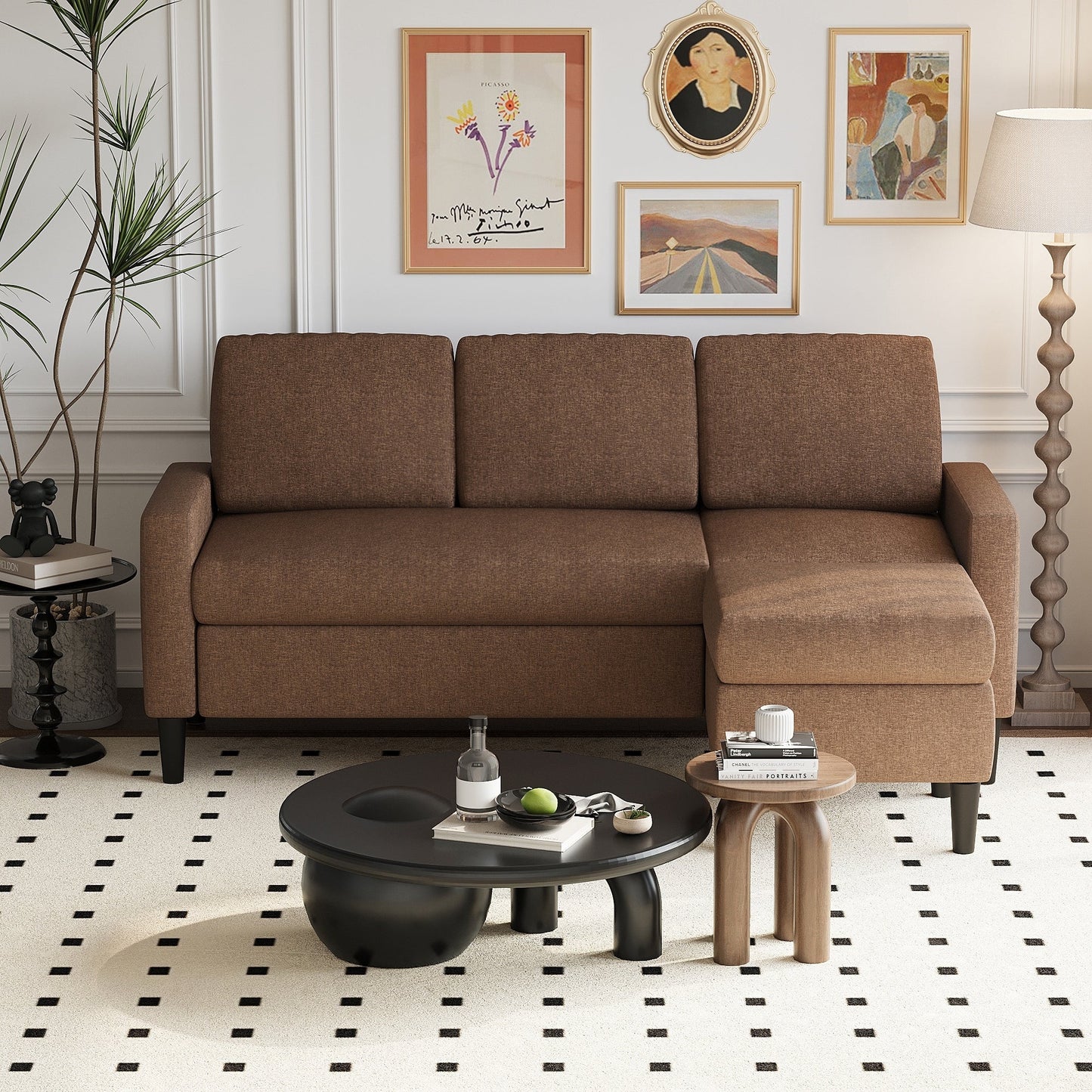 Futzca 74 Convertible Sectional Sofa Couch, Small L-Shaped Sofa