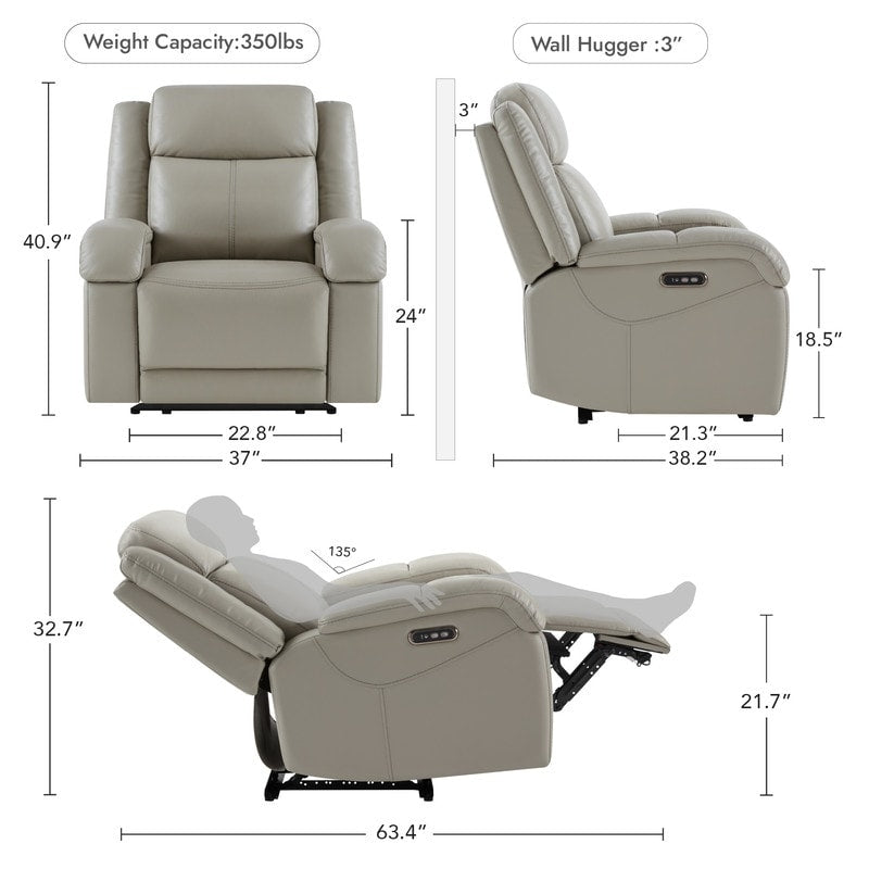 Hadlee Power Recliner Chairs with Power Headrest Charging Ports