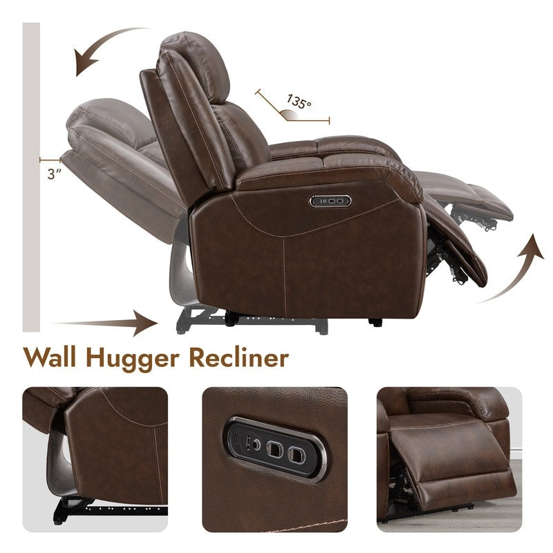Hadlee Power Recliner Chairs with Power Headrest Charging Ports