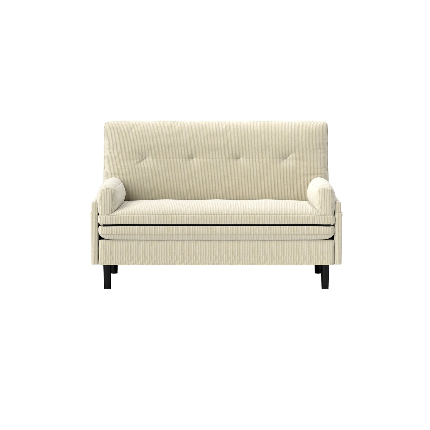 Ivory 55.11 Multi-Functional Adjustable Corduroy Loveseat Sofa, Convertible Lounge Chair and Guest Bed