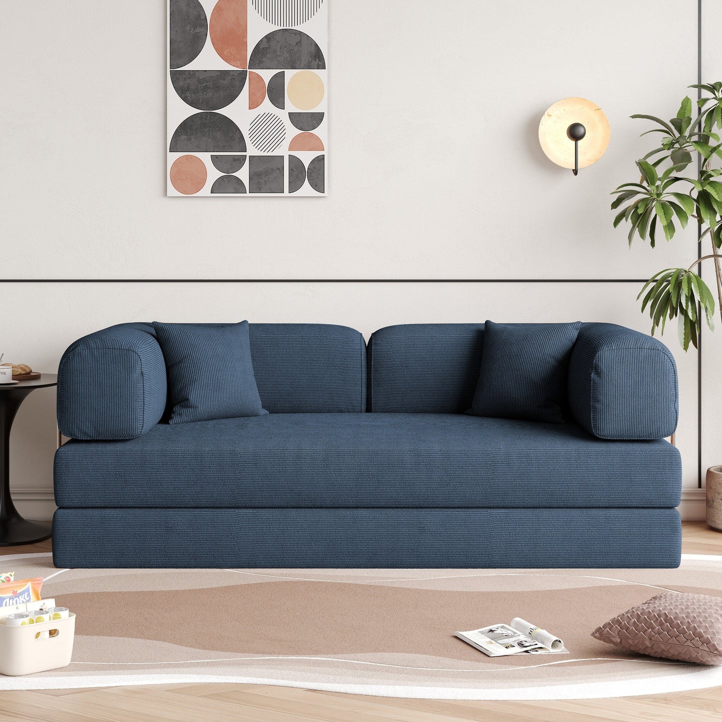 JASIWAY Modern Vintage Convertible Sleeper Sofa Bed