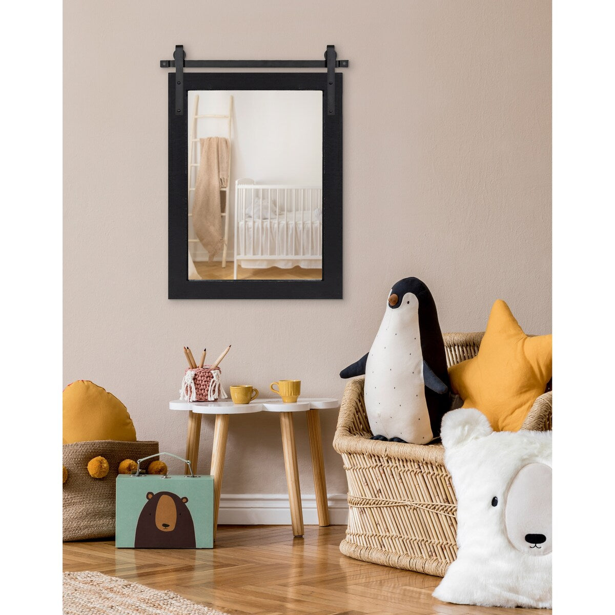Kate and Laurel Cates Rustic Rectangular Wall Mirror