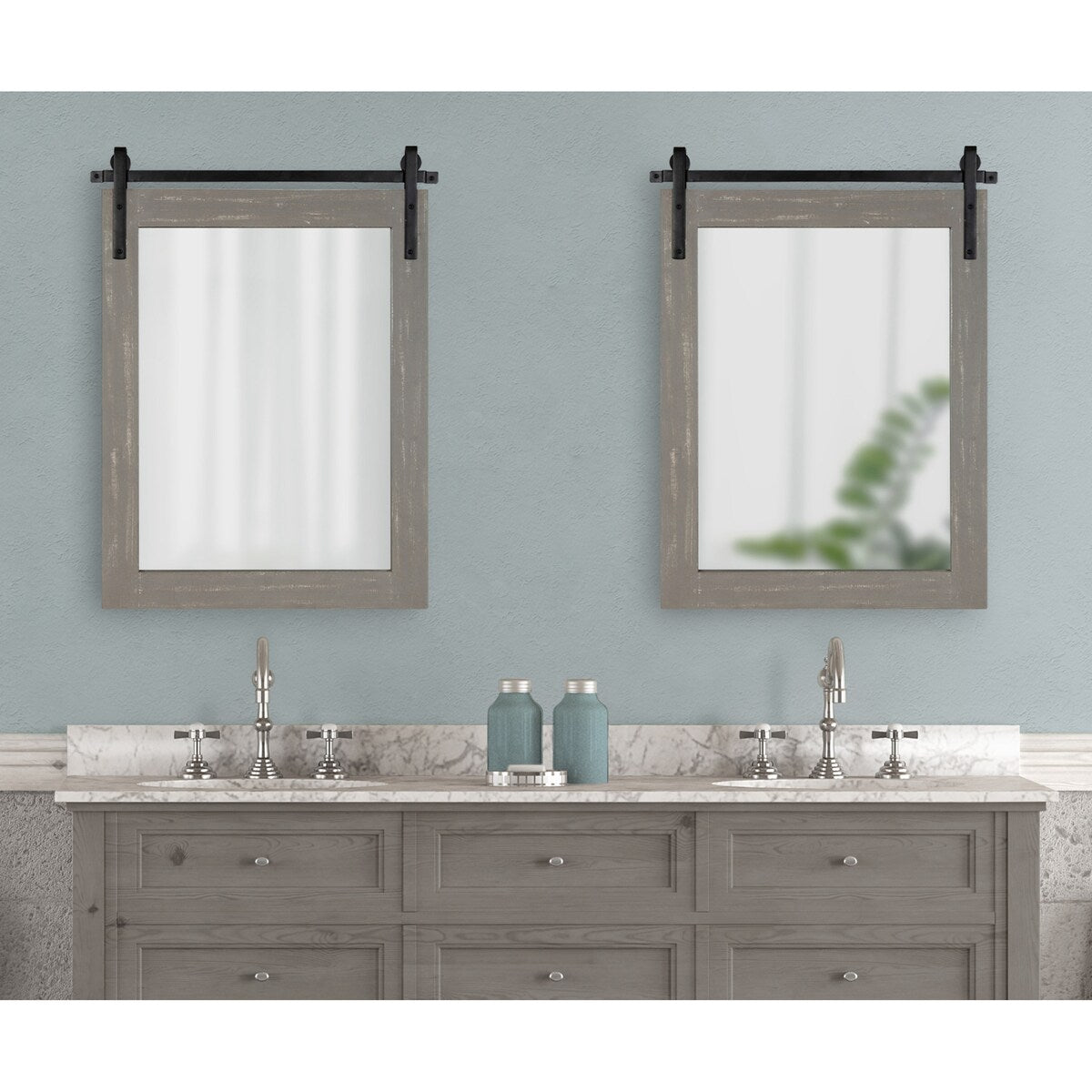 Kate and Laurel Cates Rustic Rectangular Wall Mirror