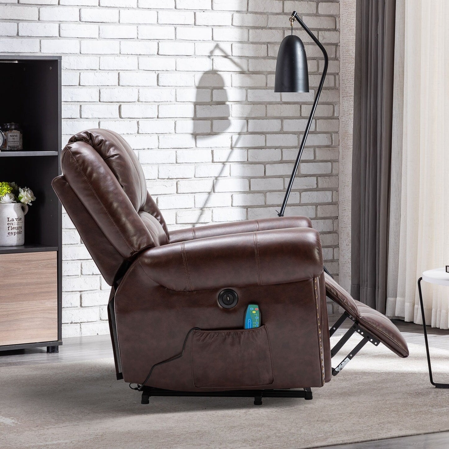 Breathable Rivet Power Lift Recliner Chair with Massage,Heat and USB Port