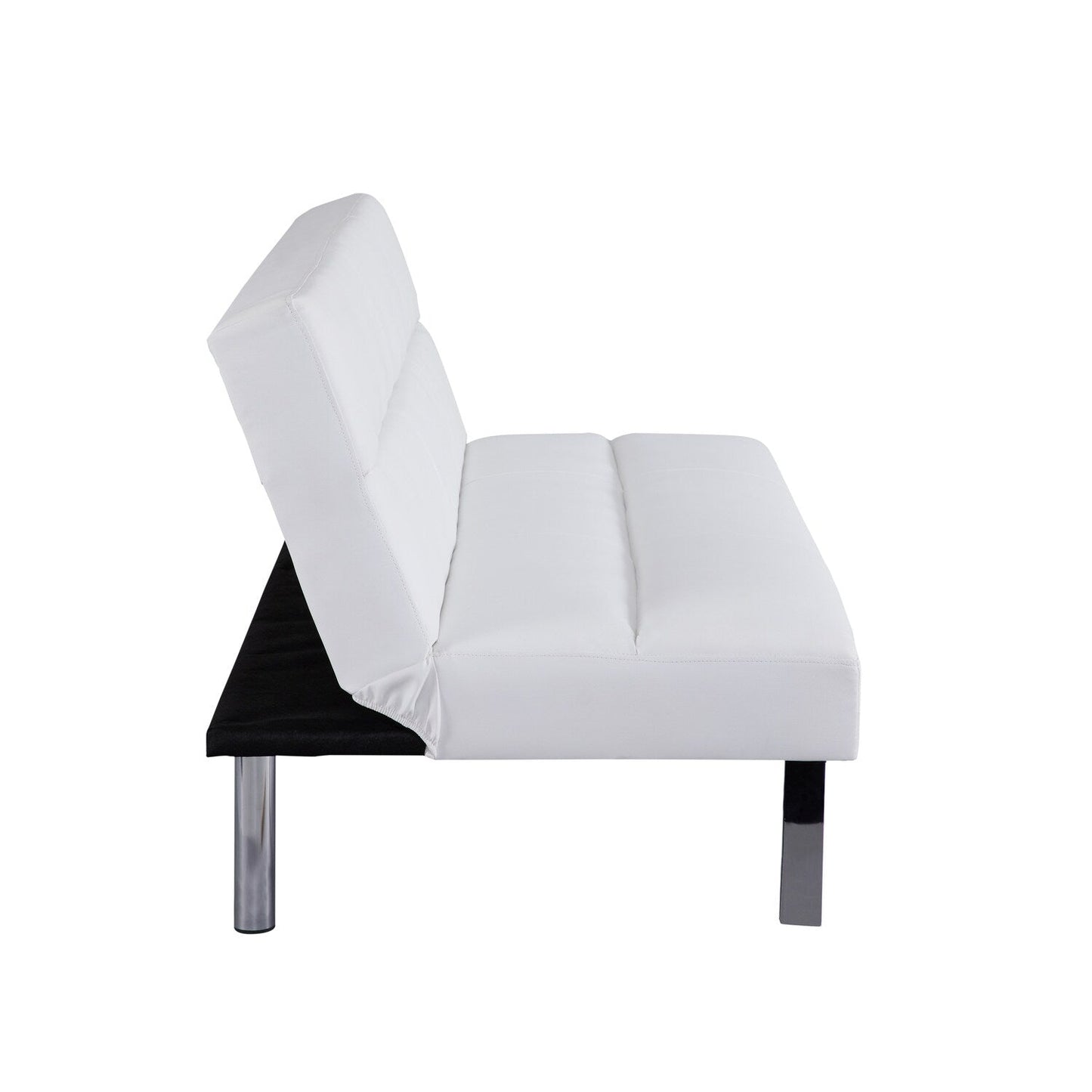 Modern Futon Sofa Bed, Convertible Sofa Futon, Split Back Linen Sleeper Couch for Living Room