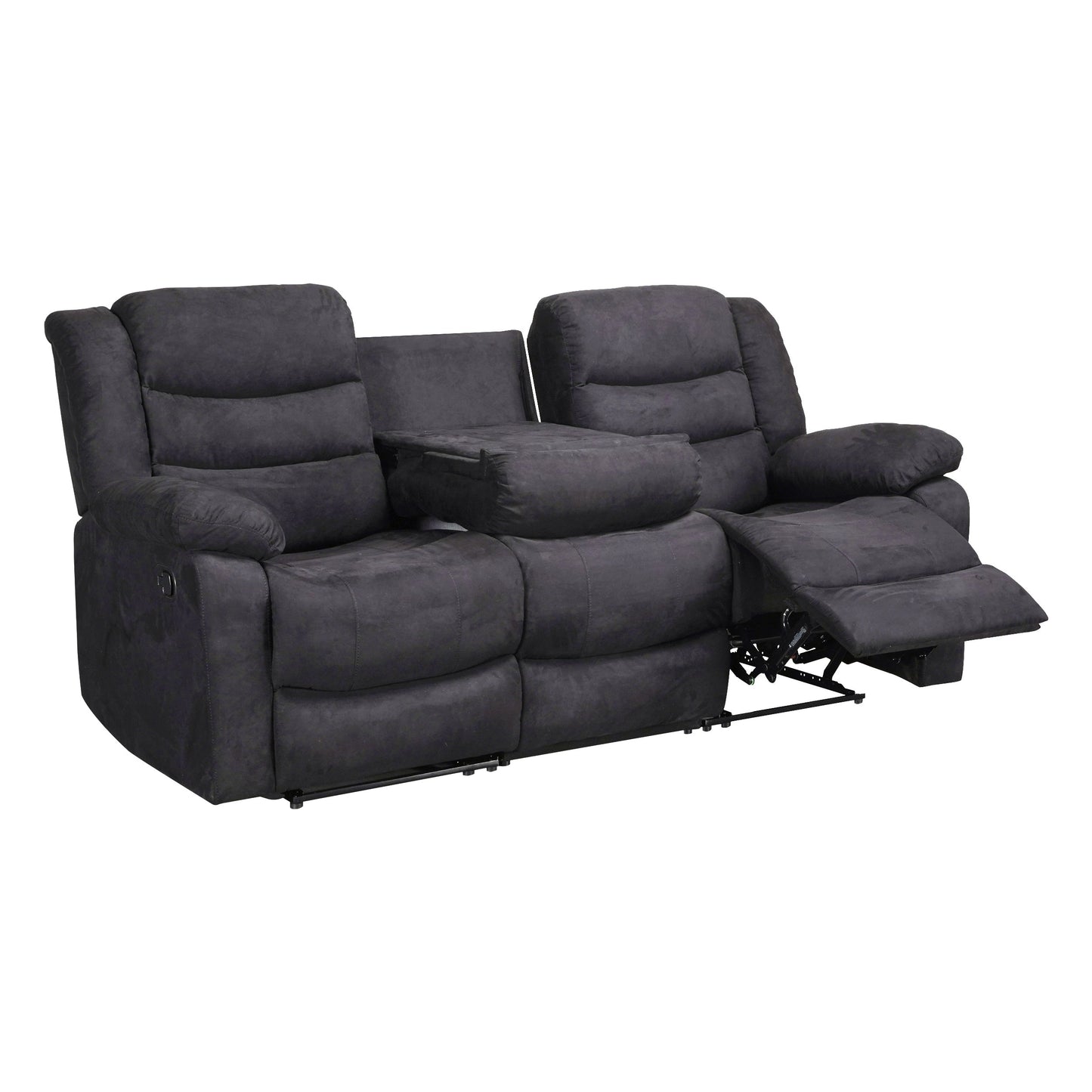 Modern 3-Piece Manual Reclining Living Room Sofa Set with Dropdown Table and Console