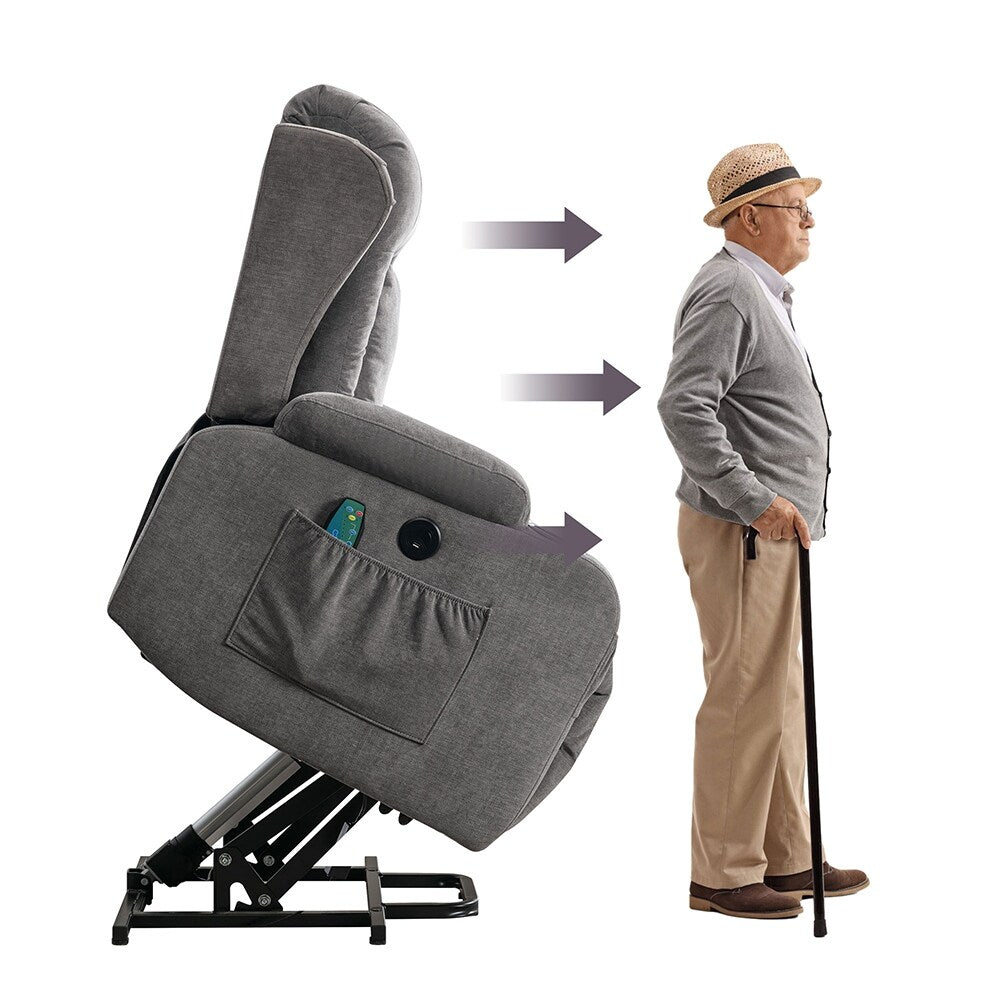 Modern Power Lift Recliner Chair w/Massage Heat, Infinite Position