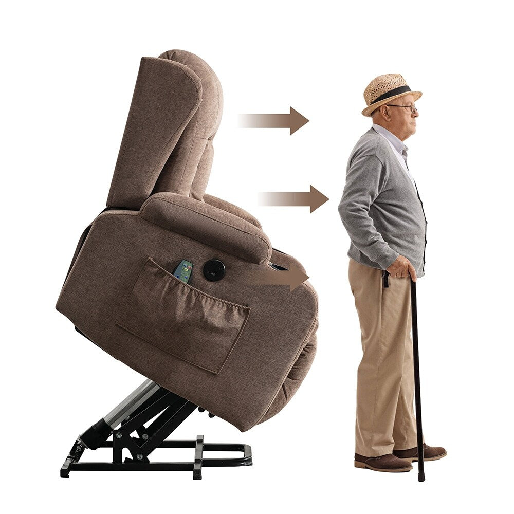 Modern Power Lift Recliner Chair w/Massage Heat, Infinite Position