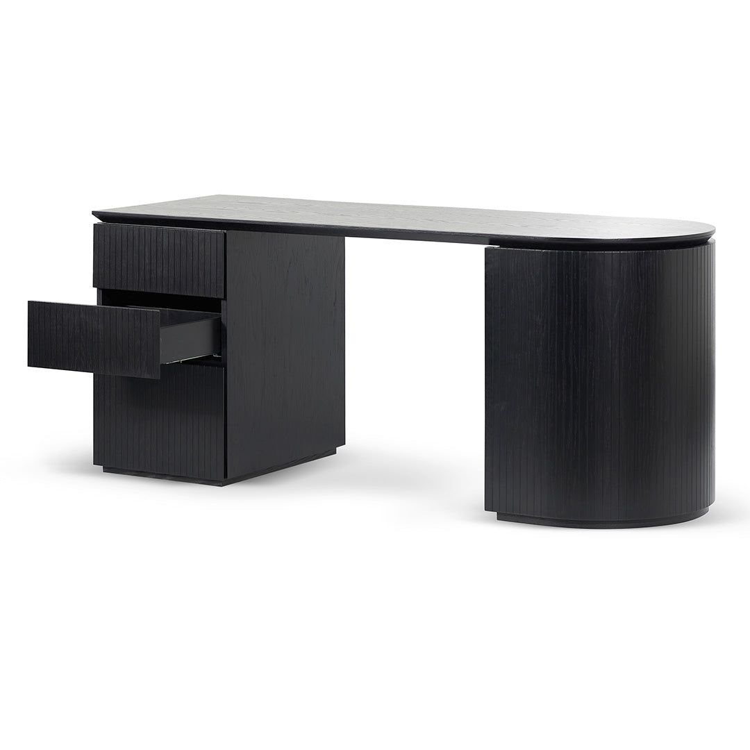 Albina 1.77m Left Drawer Office Desk - Black Oak