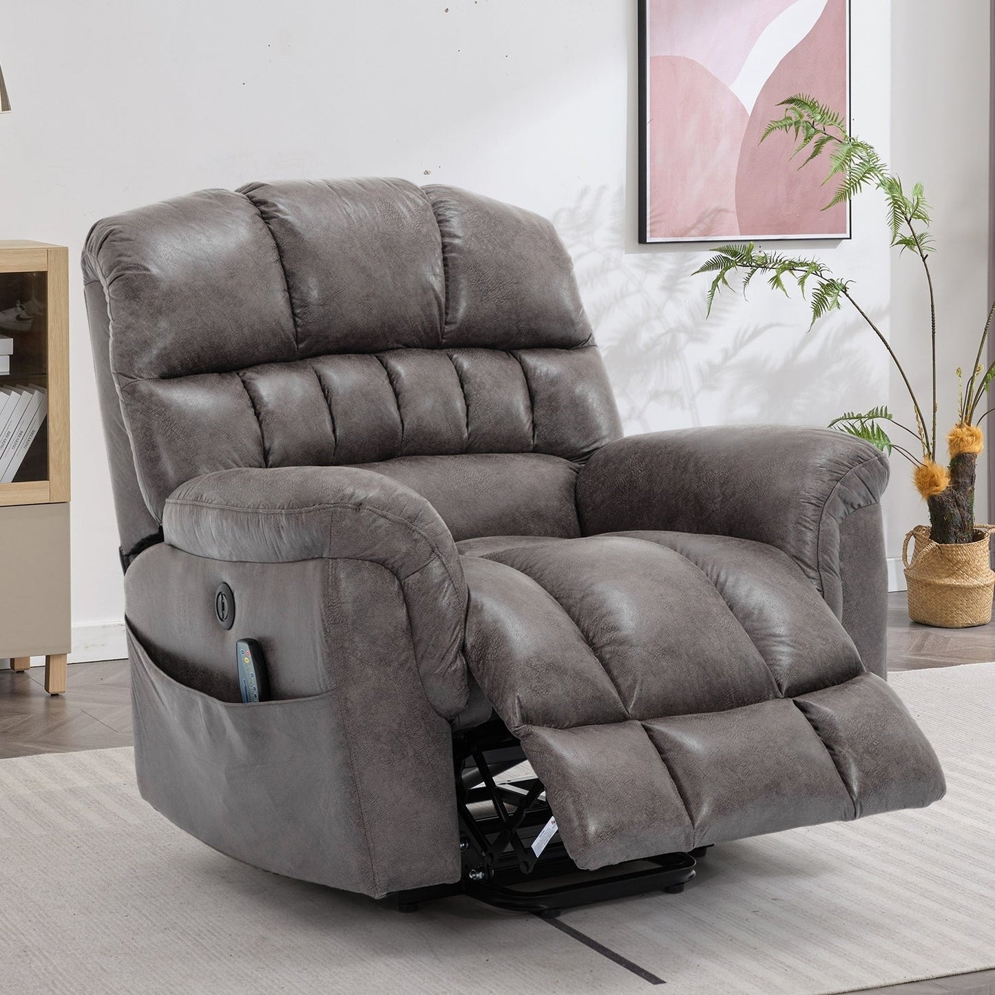 42 Wide Oversize Power Lift Recliner Chair with Massage and Heating