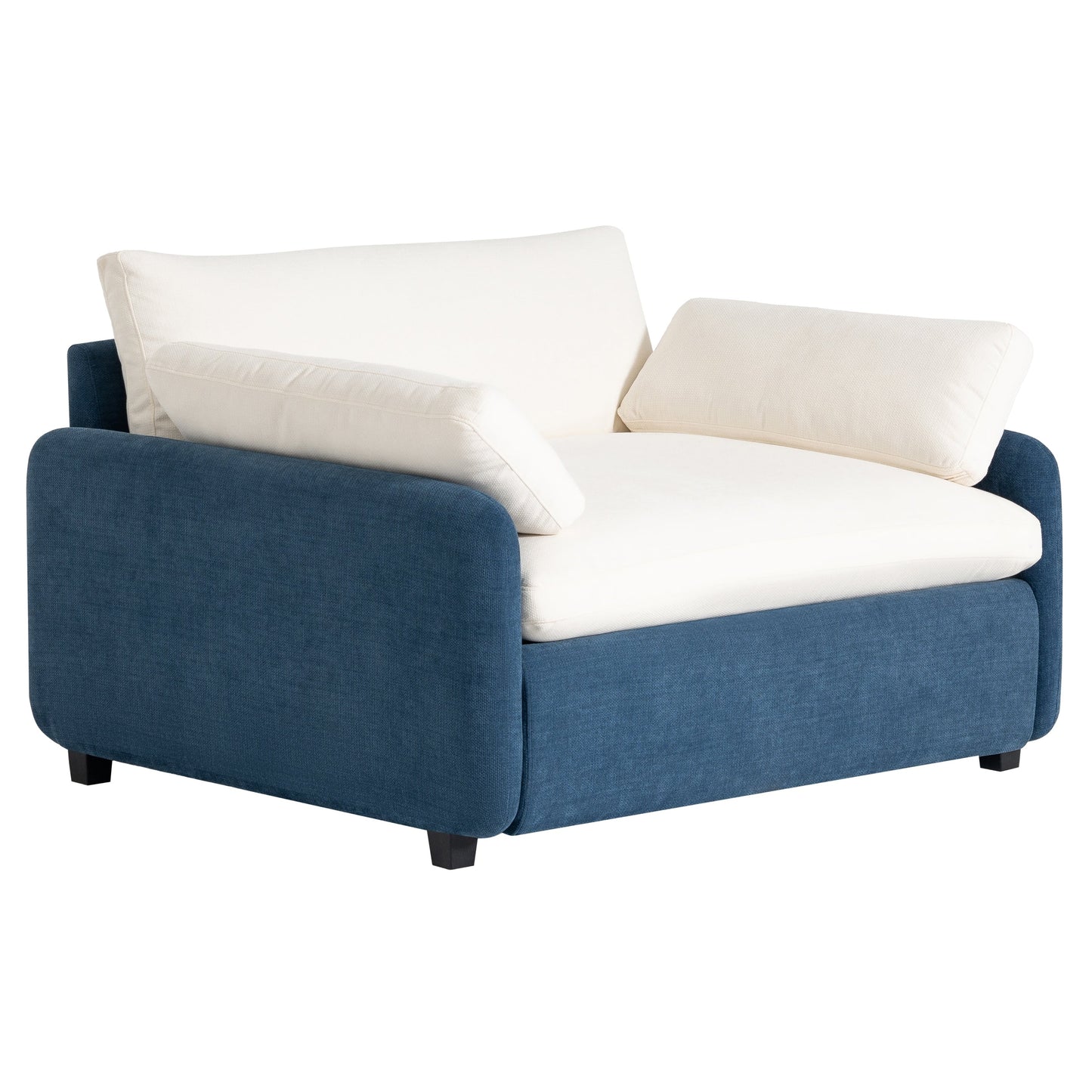 Oversized Chenille Single Sofa Chair â?Wide and Deep Seat Accent Chair with Throw Pillows by Harper&Bright Designs