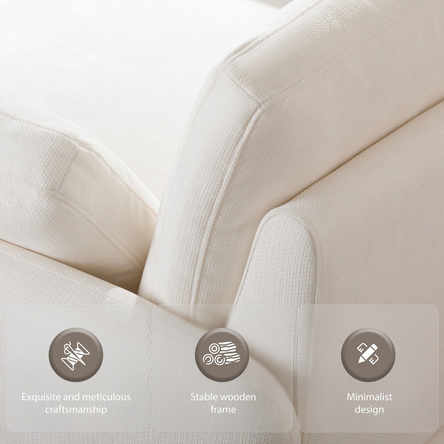 Oversized Chenille Single Sofa Chair â?Wide and Deep Seat Accent Chair with Throw Pillows by Harper&Bright Designs