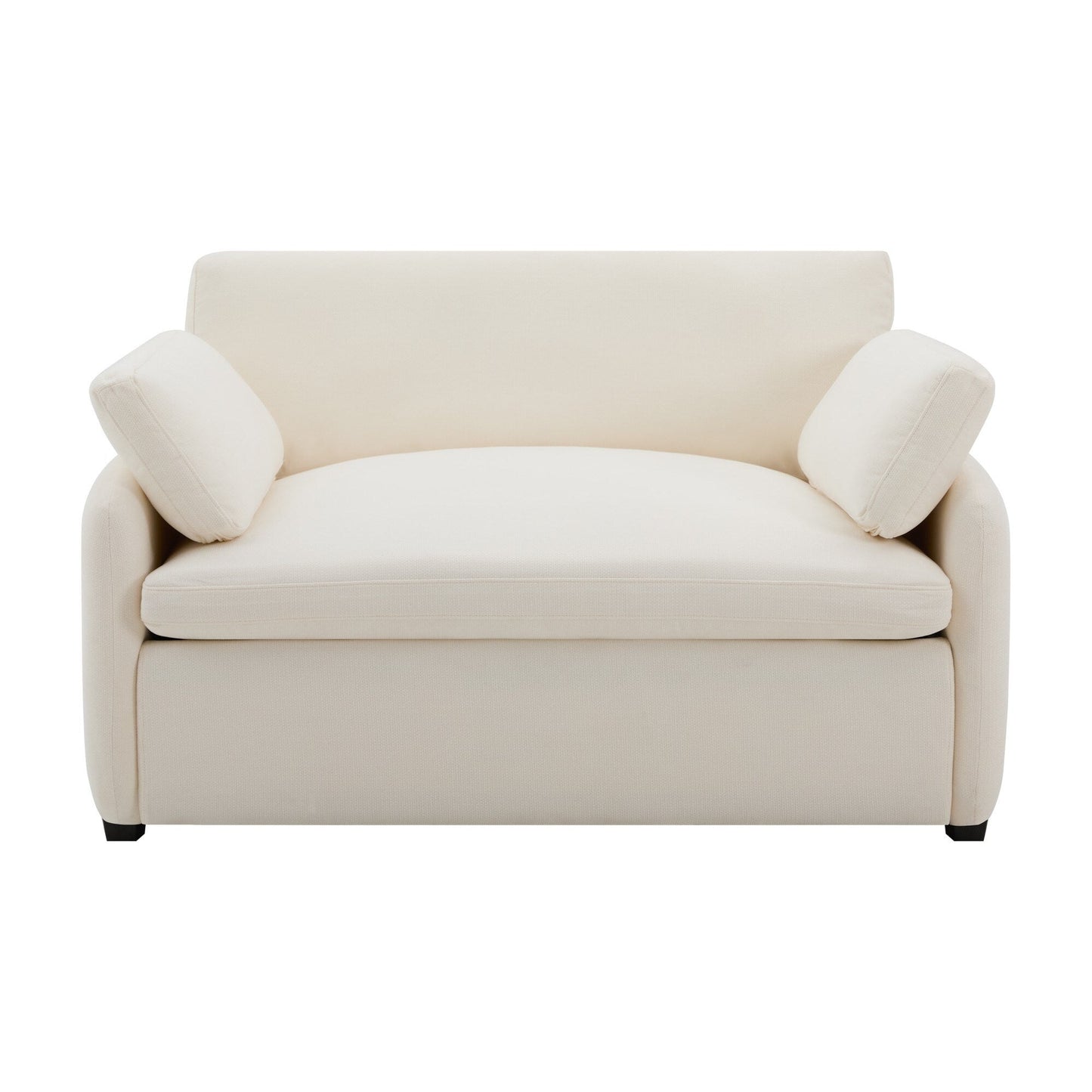 Oversized Chenille Single Sofa Chair â?Wide and Deep Seat Accent Chair with Throw Pillows by Harper&Bright Designs