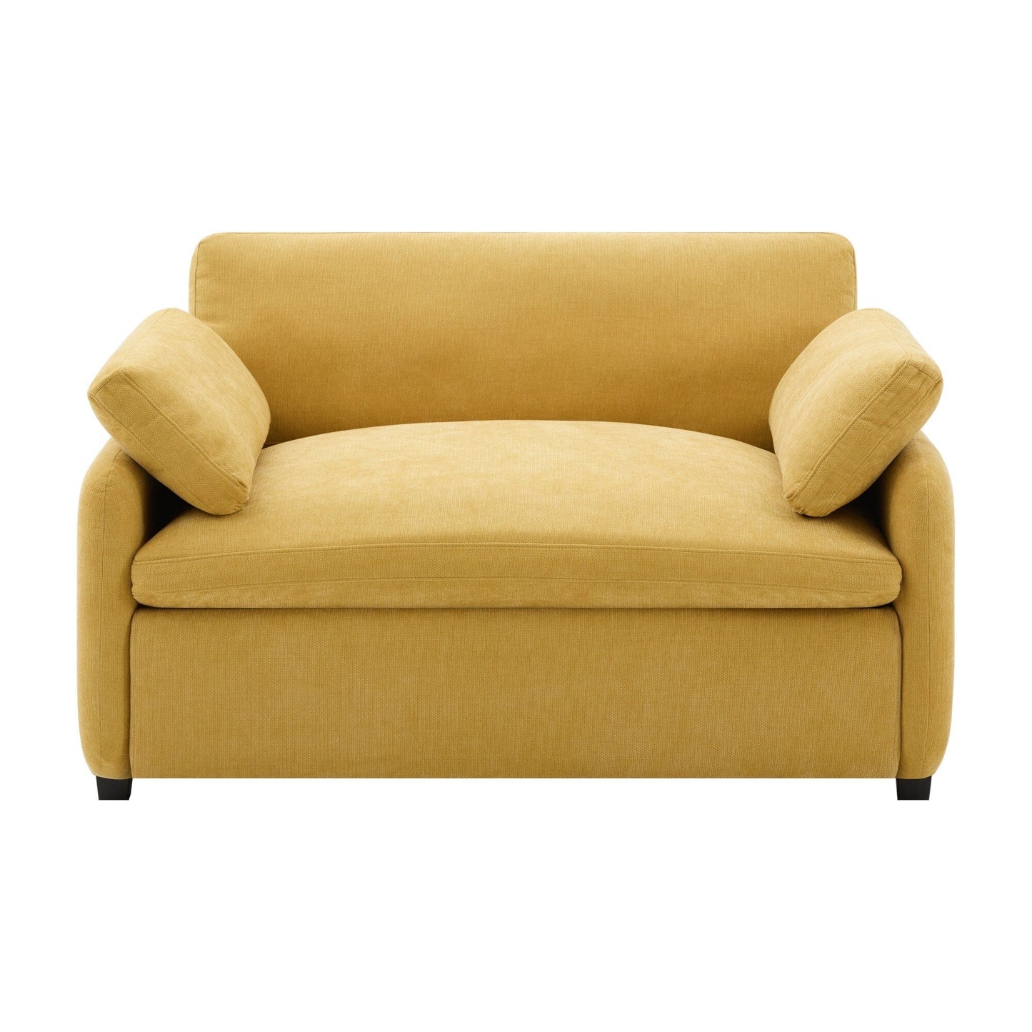 Oversized Chenille Single Sofa Chair â?Wide and Deep Seat Accent Chair with Throw Pillows by Harper&Bright Designs