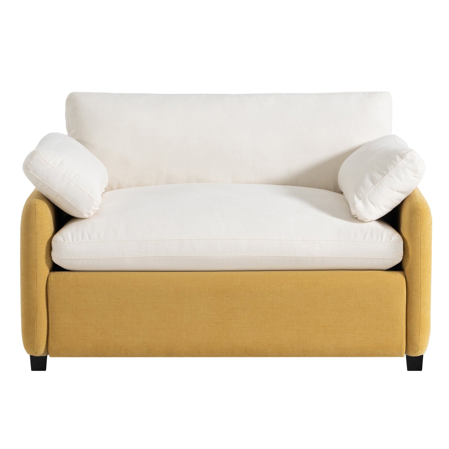 Oversized Chenille Single Sofa Chair â?Wide and Deep Seat Accent Chair with Throw Pillows by Harper&Bright Designs