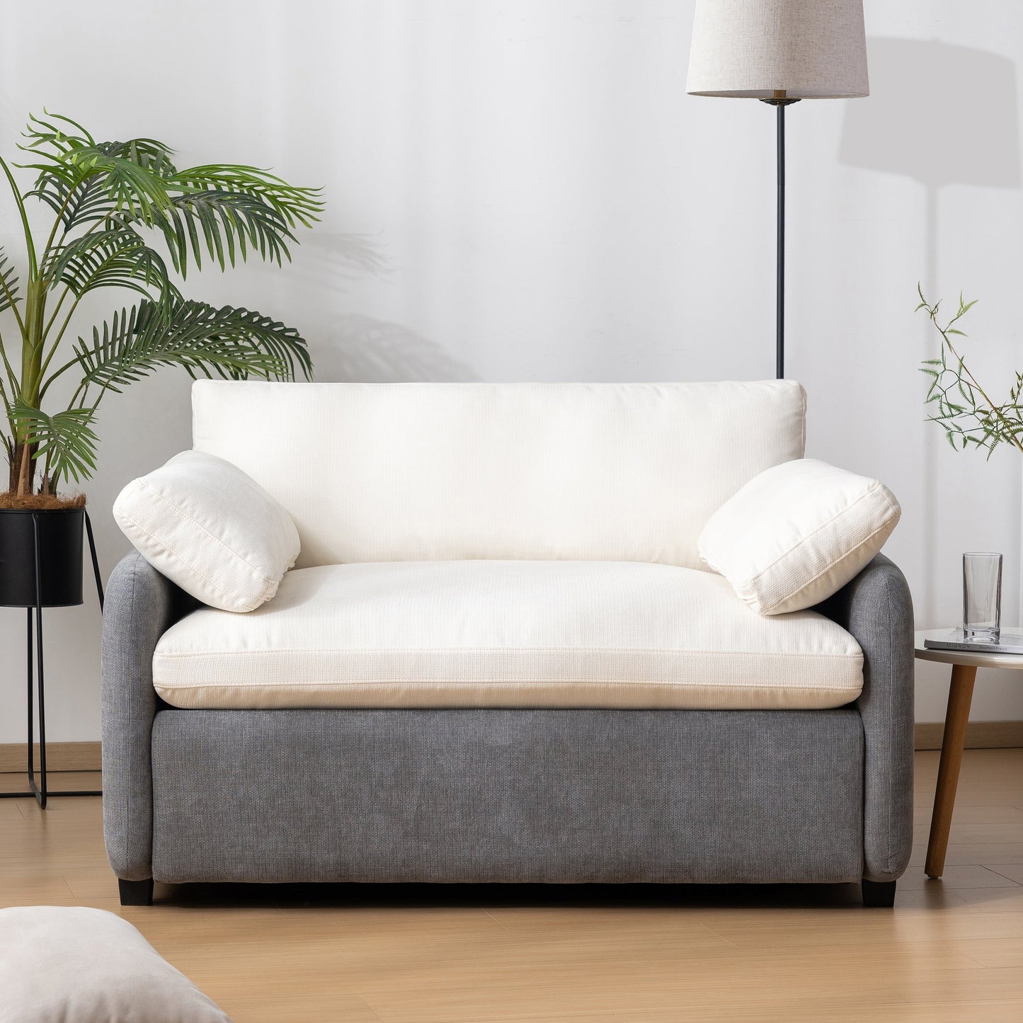 Oversized Chenille Single Sofa Chair â?Wide and Deep Seat Accent Chair with Throw Pillows by Harper&Bright Designs
