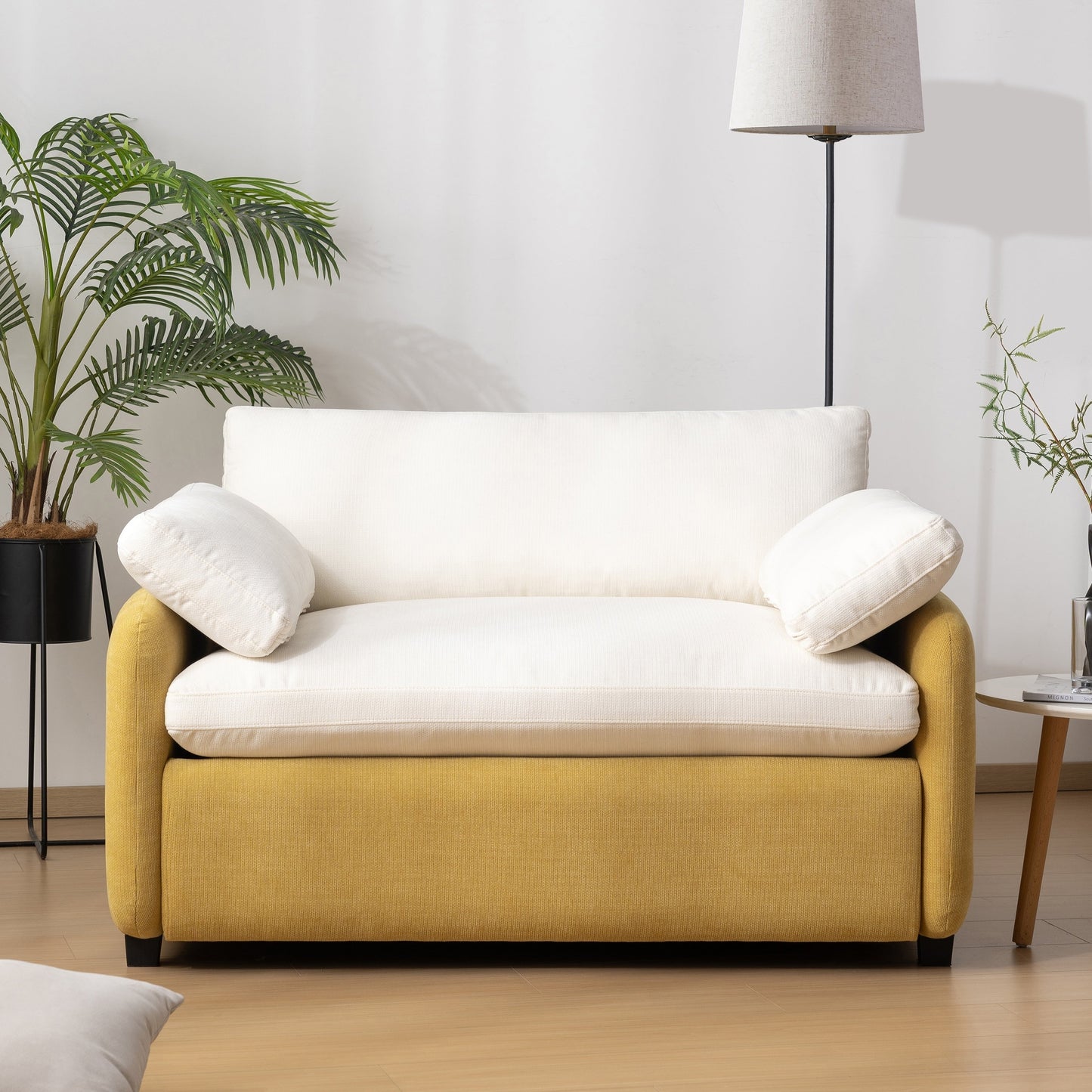 Oversized Chenille Single Sofa Chair â?Wide and Deep Seat Accent Chair with Throw Pillows by Harper&Bright Designs