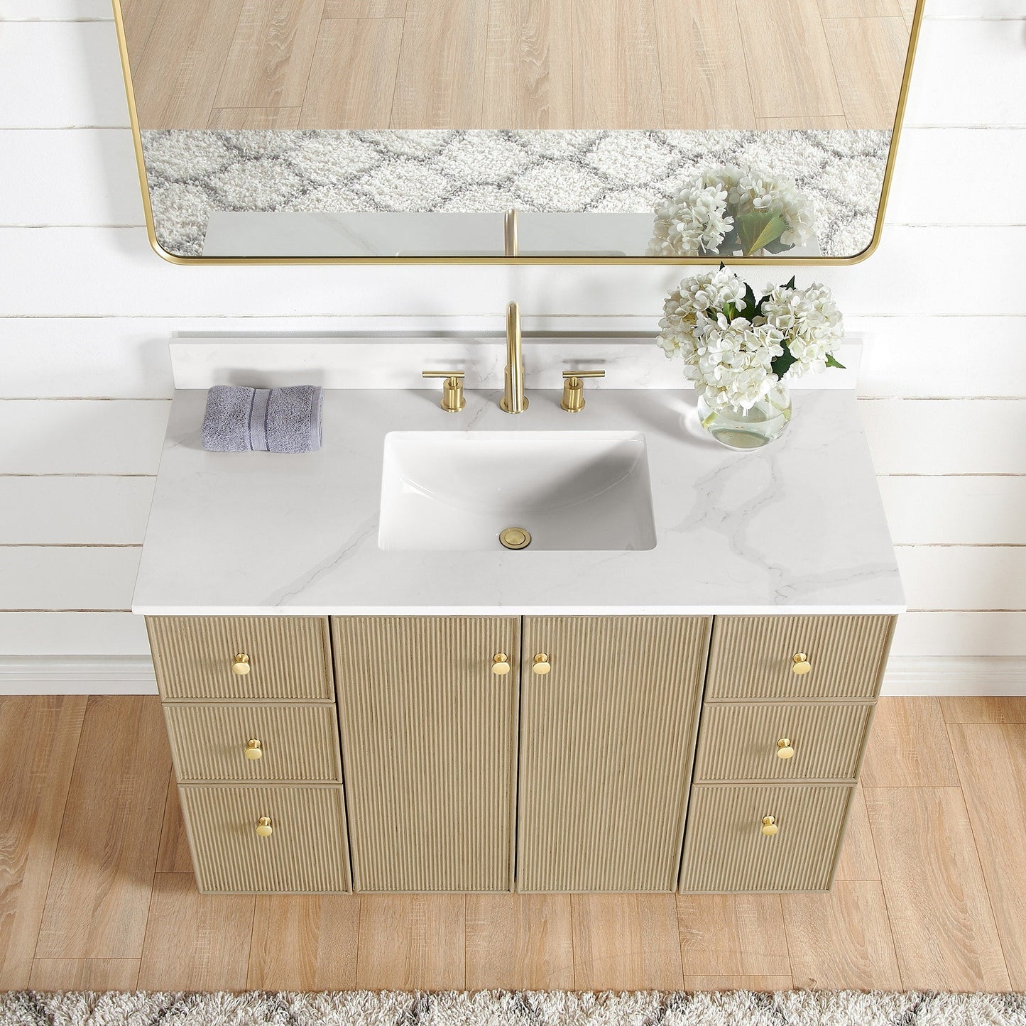 Oza Bath Vanity with Quartz Stone Top without Mirror