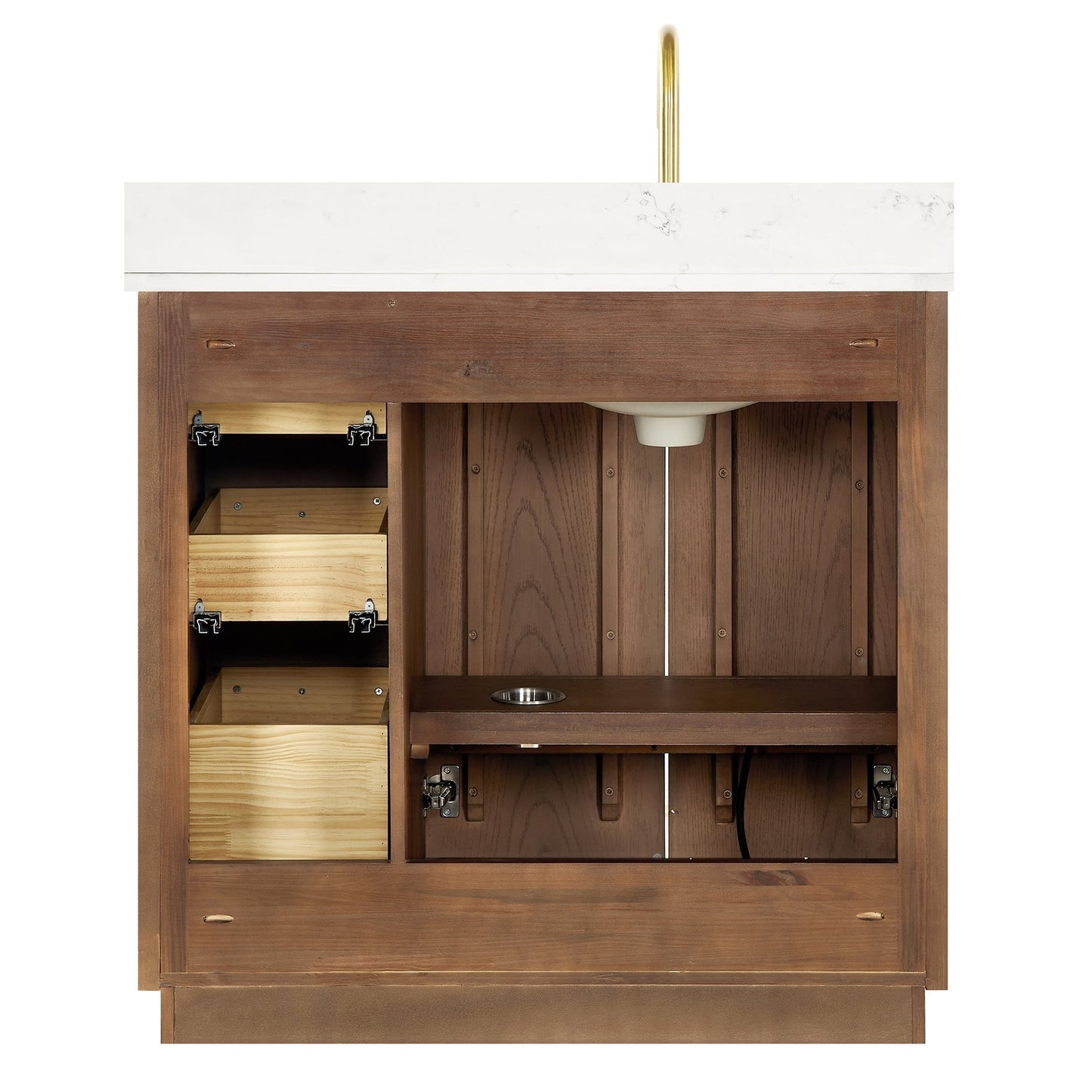 Oza Bath Vanity with Quartz Stone Top without Mirror