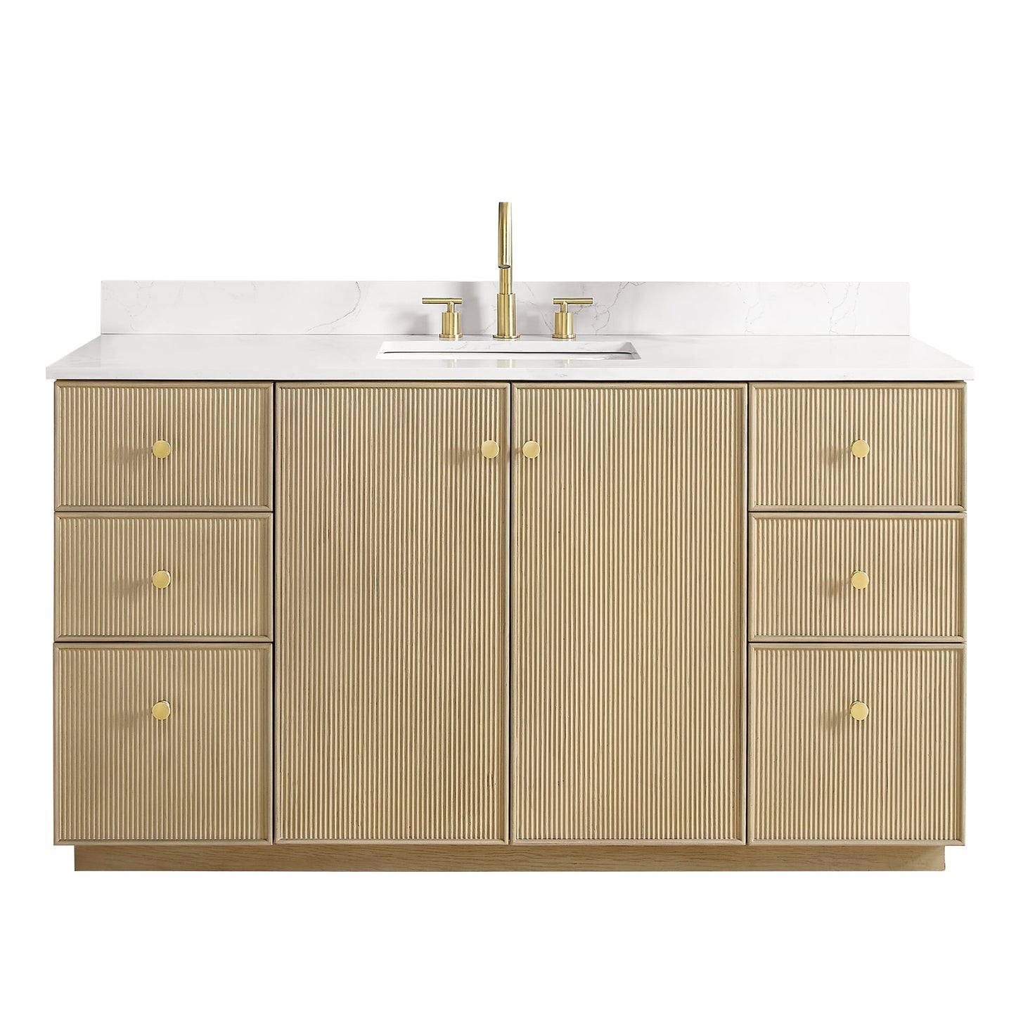 Oza Bath Vanity with Quartz Stone Top without Mirror