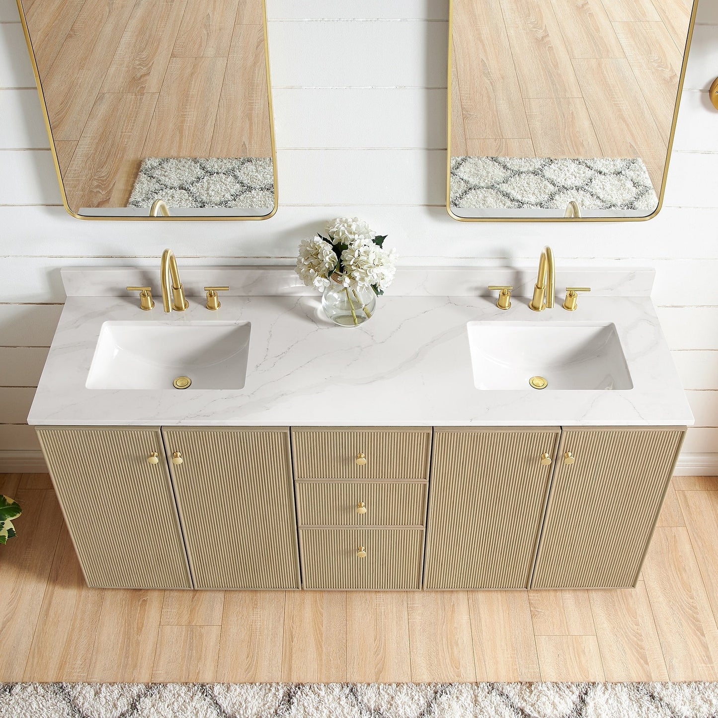 Oza Bath Vanity with Quartz Stone Top without Mirror