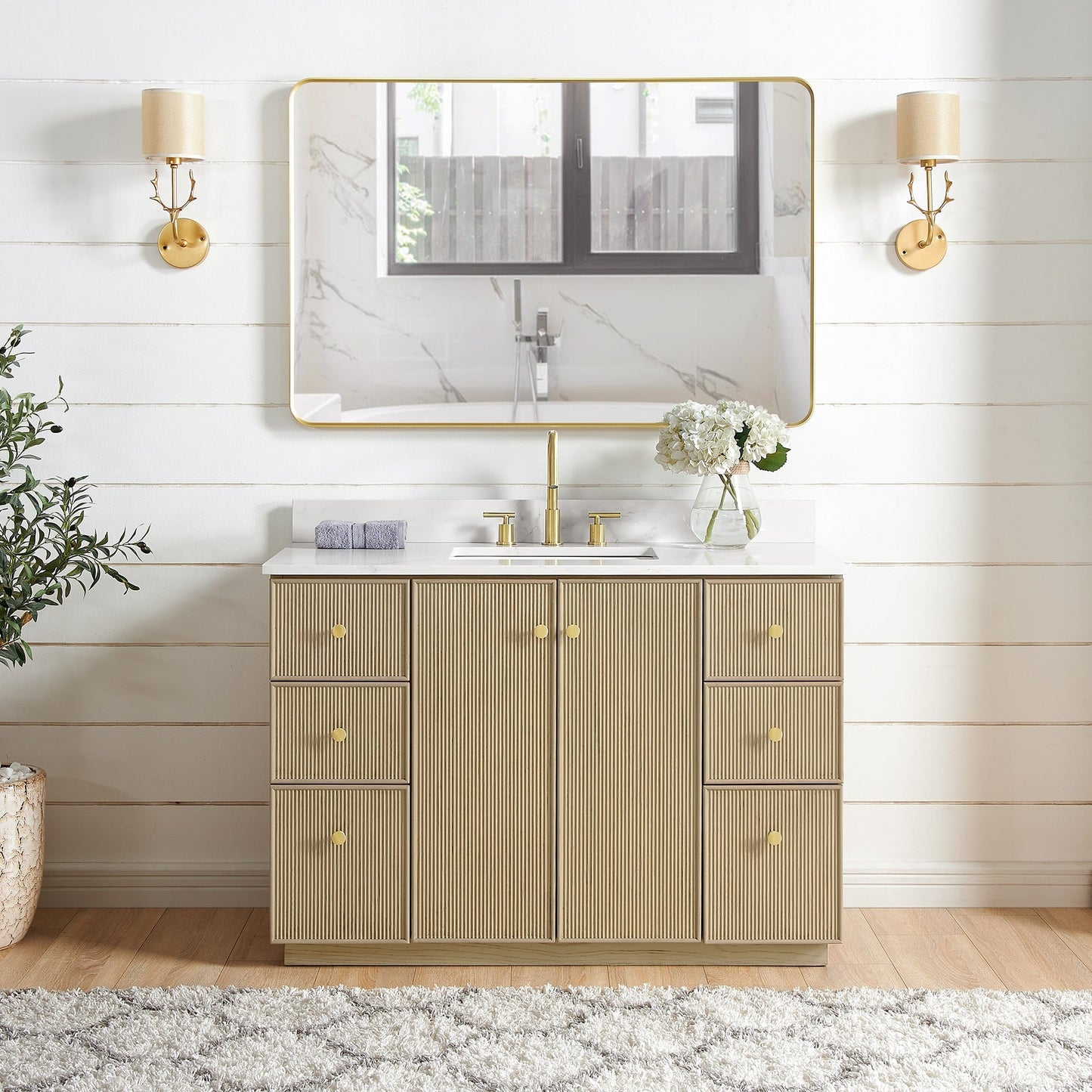 Oza Bath Vanity with Quartz Stone Top without Mirror