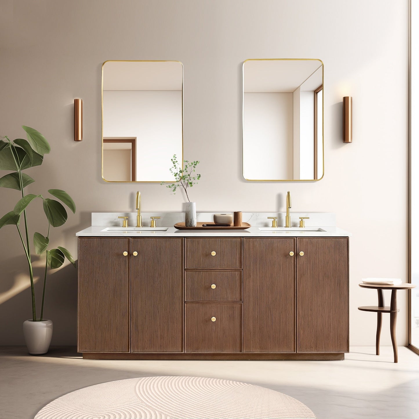 Oza Bath Vanity with Quartz Stone Top without Mirror