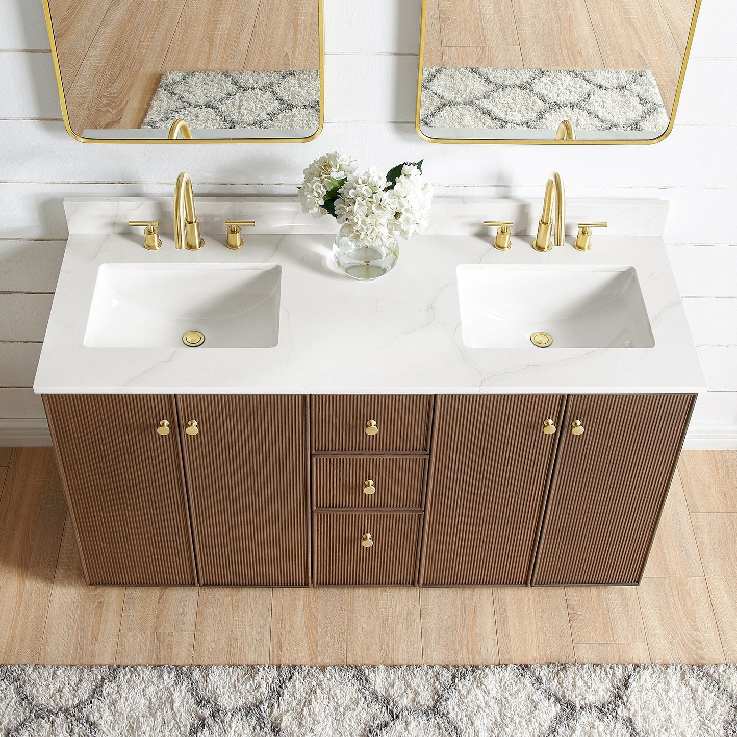 Oza Bath Vanity with Quartz Stone Top without Mirror