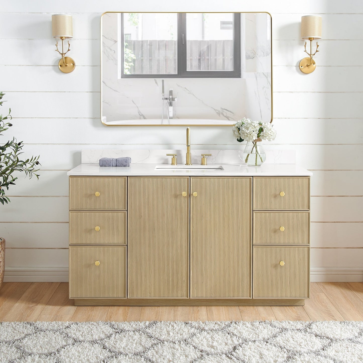 Oza Bath Vanity with Quartz Stone Top without Mirror