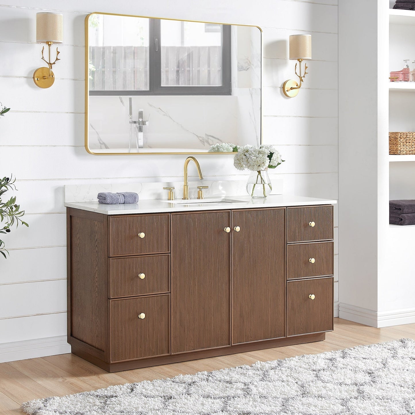 Oza Bath Vanity with Quartz Stone Top without Mirror